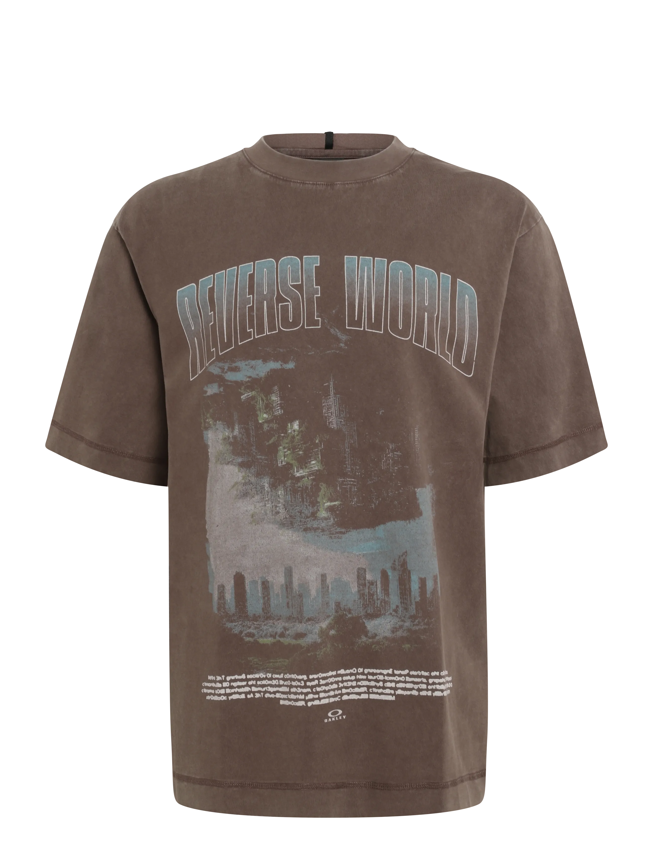 OAKLEY REVERSE WORLD TEE - Oakley - DARK UMBER / brown