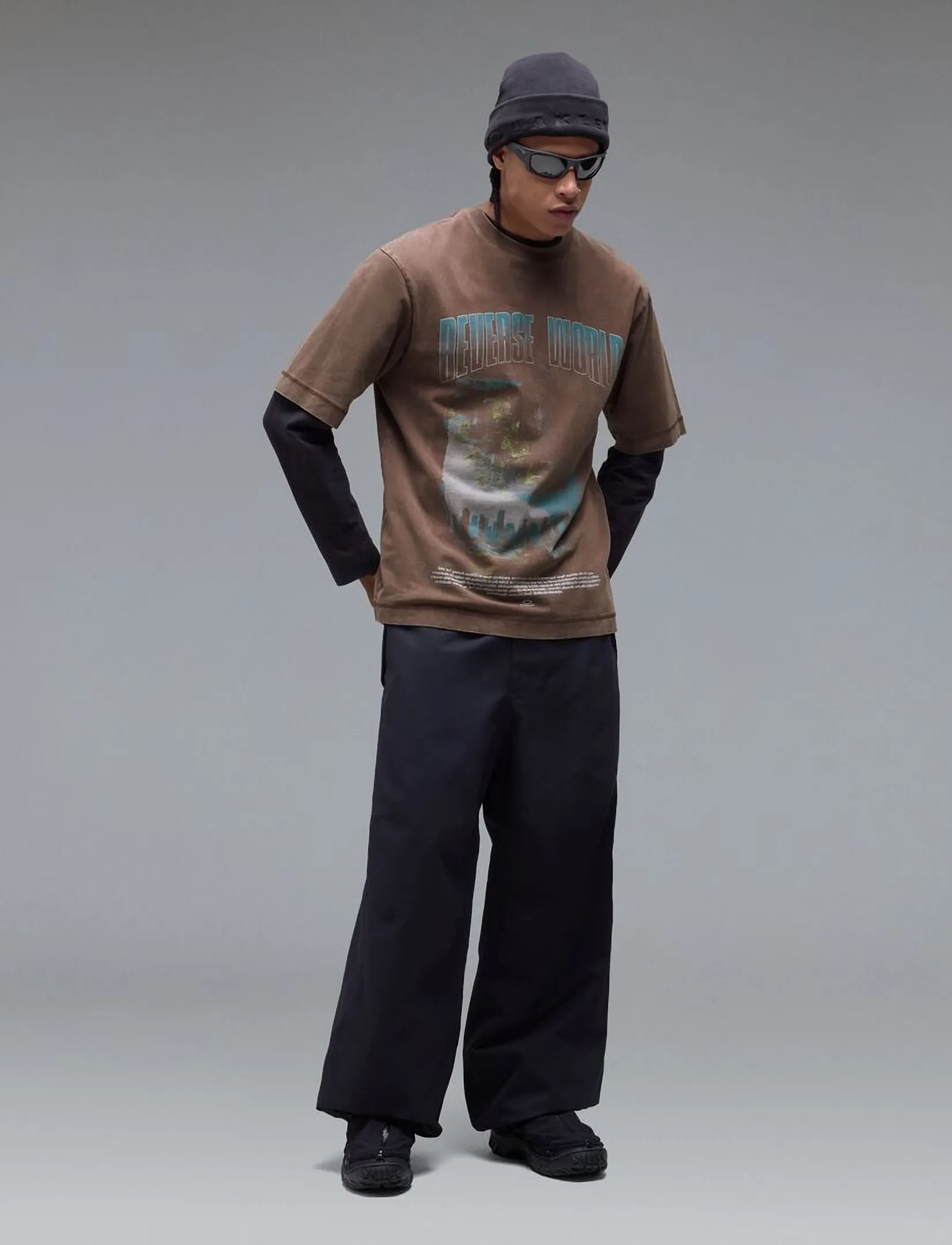 OAKLEY - REVERSE WORLD TEE - tops & t-shirts - dark umber - 3