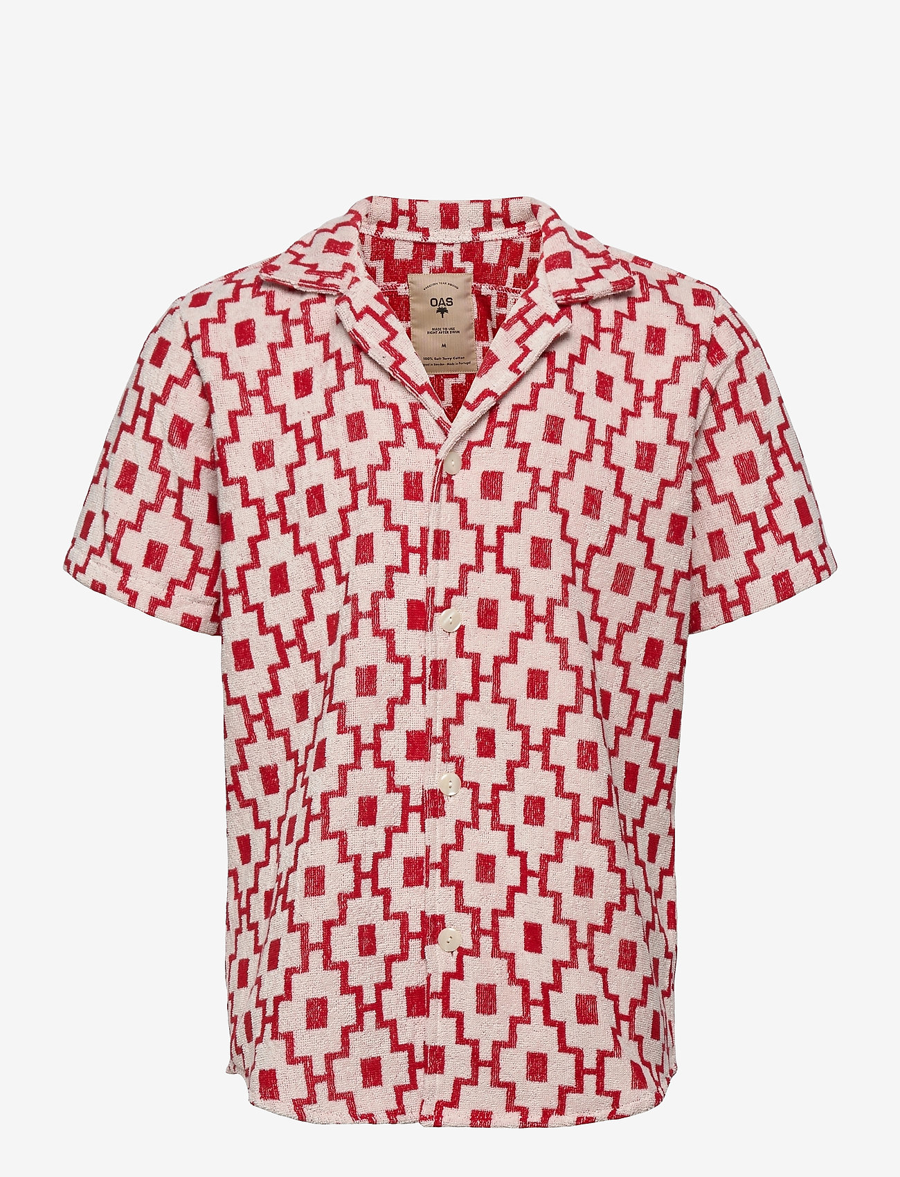 OAS - White Machu Cuba Terry Shirt - red - 0