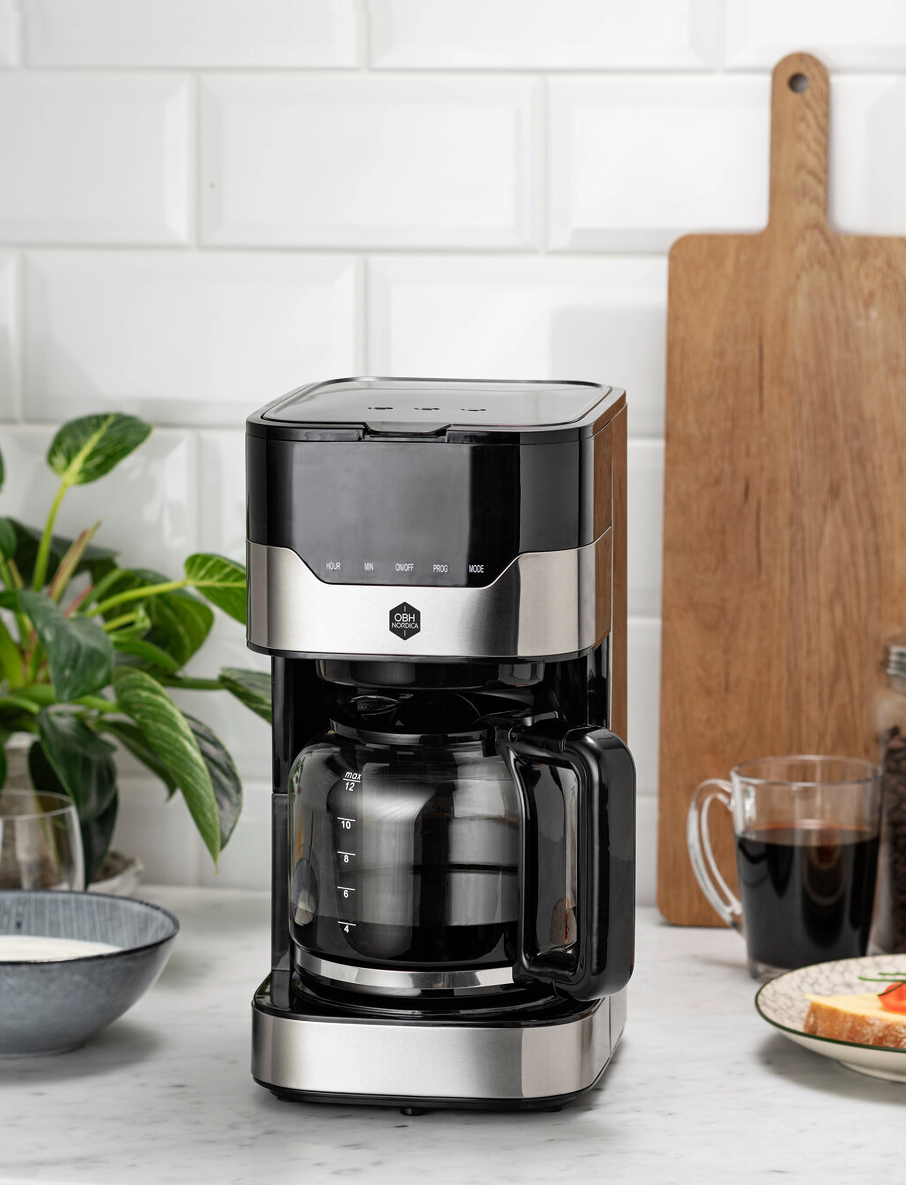 OBH Nordica Filter Coffee Maker Timer Aroma, 1.4 L, Makers, Schwarz - Slow Brewers & Pour-overs, Homeware