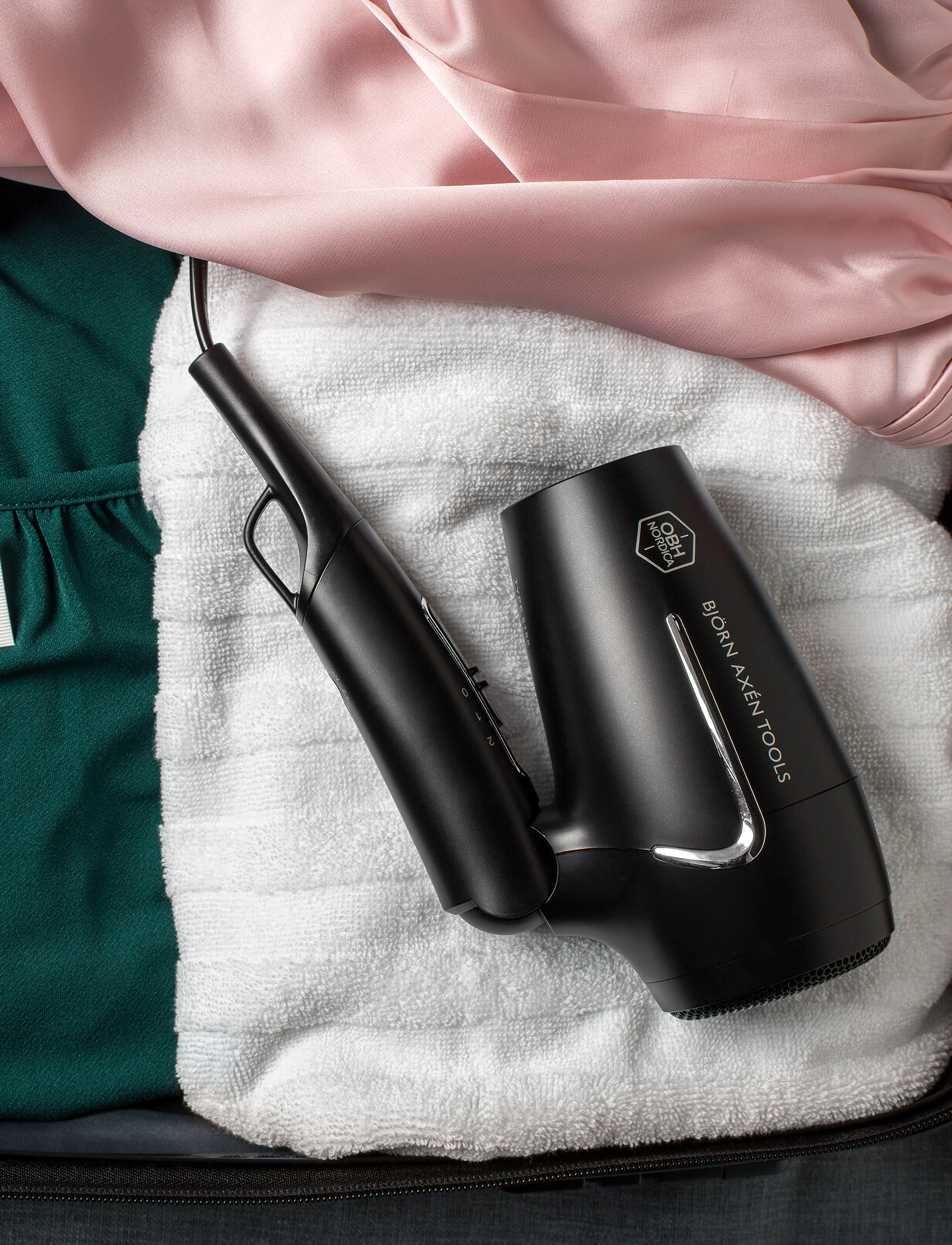 OBH Nordica Björn Axén Tools Flow Travel Hair Dryer Foldable, One Size, Tools, Schwarz - Dryers, Beauty