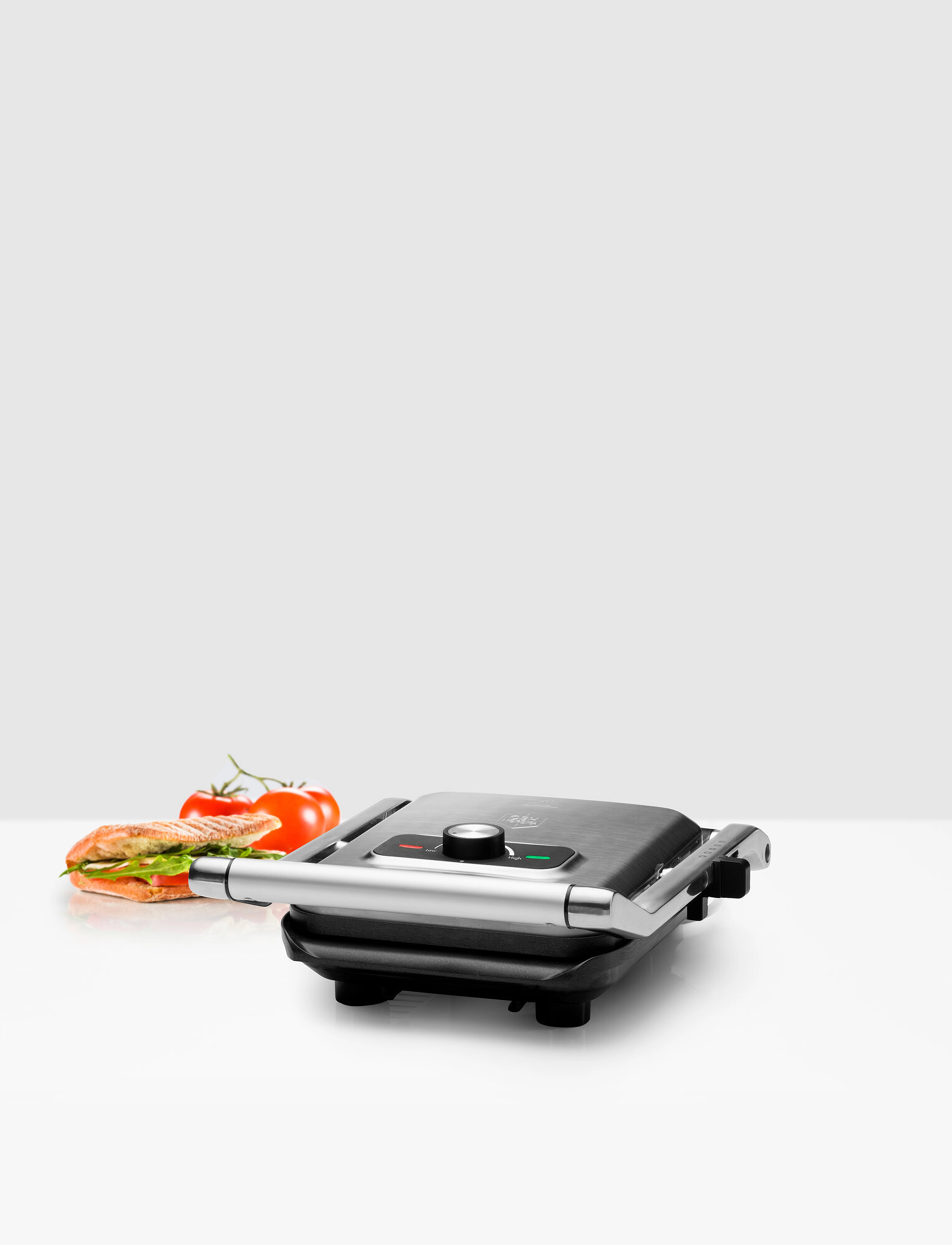 OBH Nordica Compact Grill And Panini Maker 2000 W, Kitchen Appliances, Silber - Sandwich Makers, Homeware