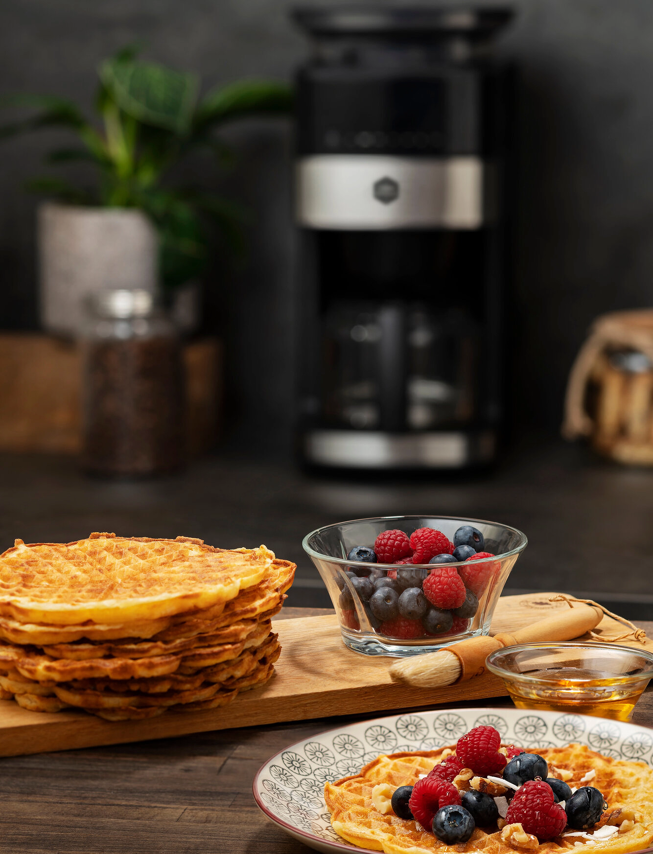 OBH Nordica Select Double Waffle Maker 1600 W Black, W, Kitchen Appliances, Schwarz - Makers, Homeware