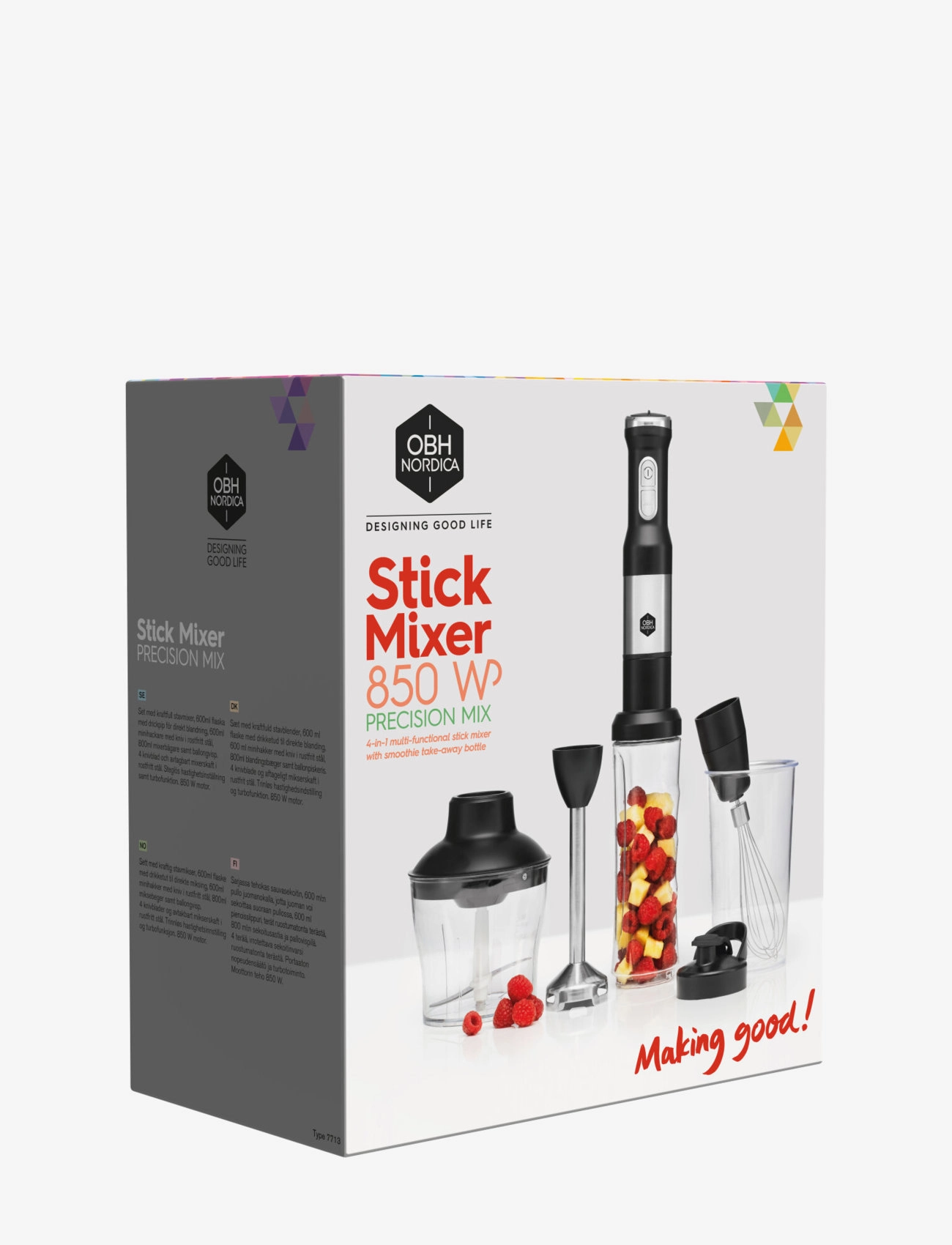 OBH Nordica - Precision mix stick mixer 850 W 2in1 - silver - 5