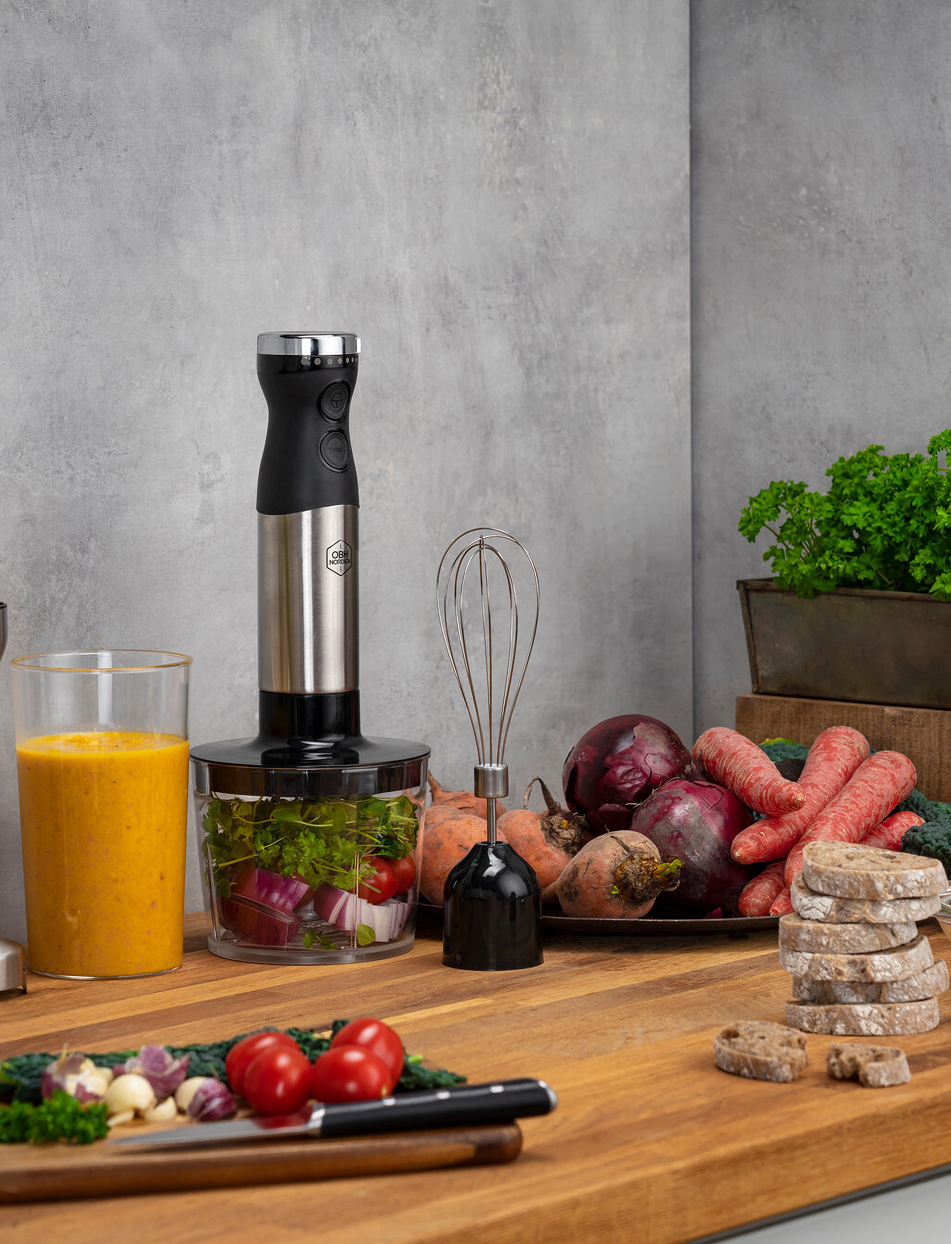 OBH Nordica Elite Mix Stick Mixer, 800 W, Silver, Køkkenmaskiner > Mixere Og Blendere, Unisex