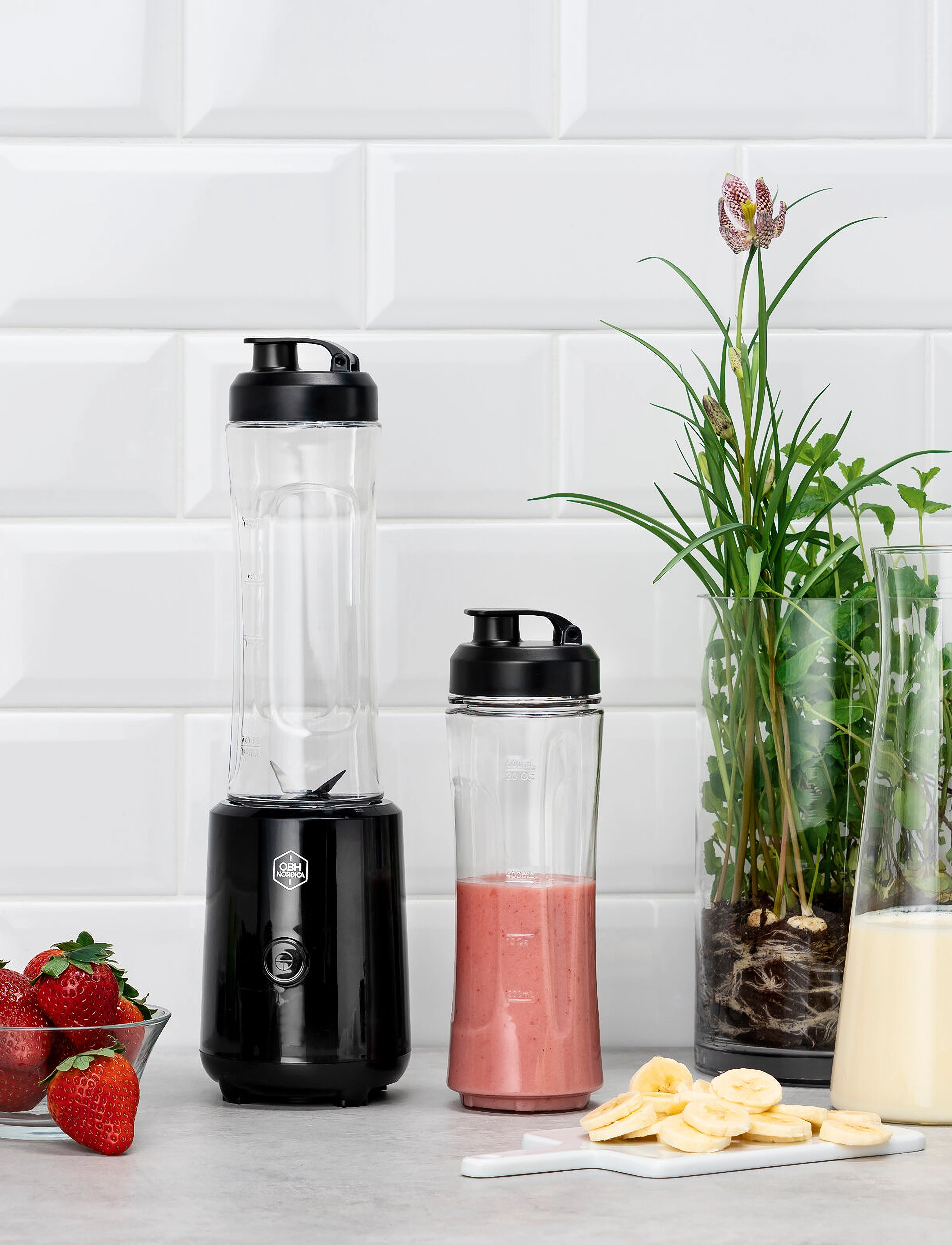 OBH Nordica Twister Go Blender 2X600 ml 300 W, 600 ml, Black, Køkkenmaskiner > Mixere Og Blendere, Unisex