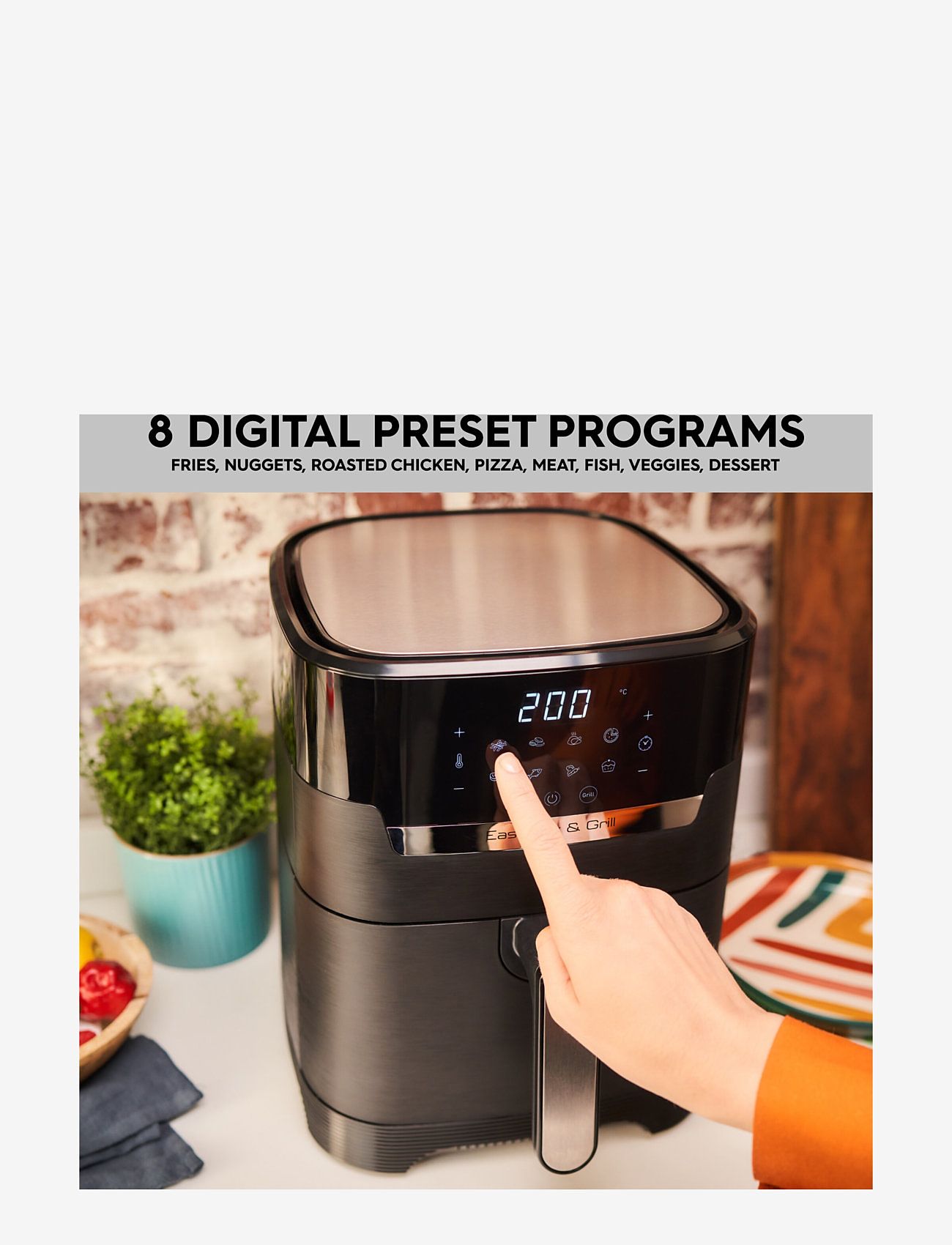 OBH Nordica - Easy Fry & Grill Precision 2in1 Black Digital 1550 W - heißluftfritteusen - black - 3