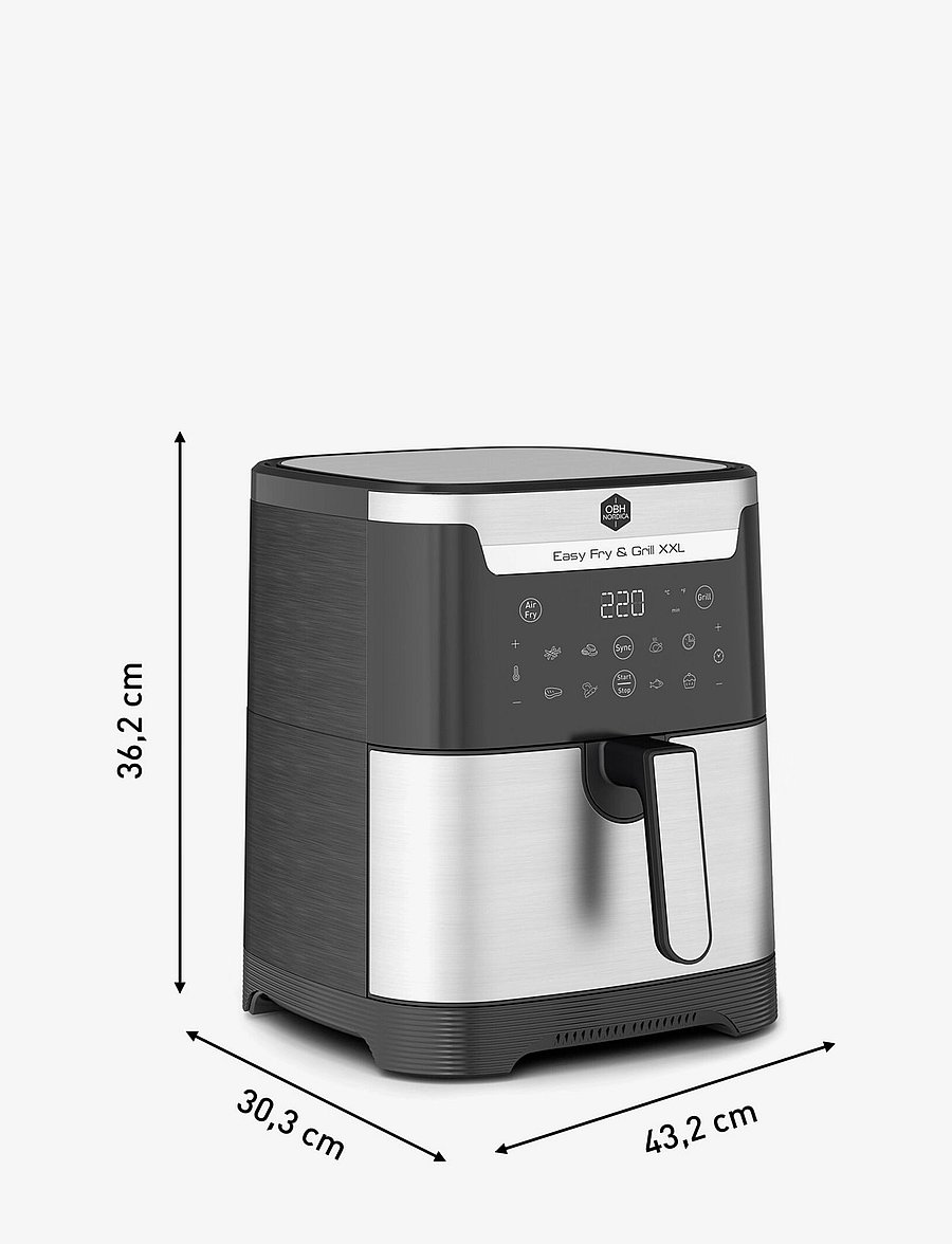 OBH Nordica - Easy Fry & Grill XXL 2in1 Silver - black - 2