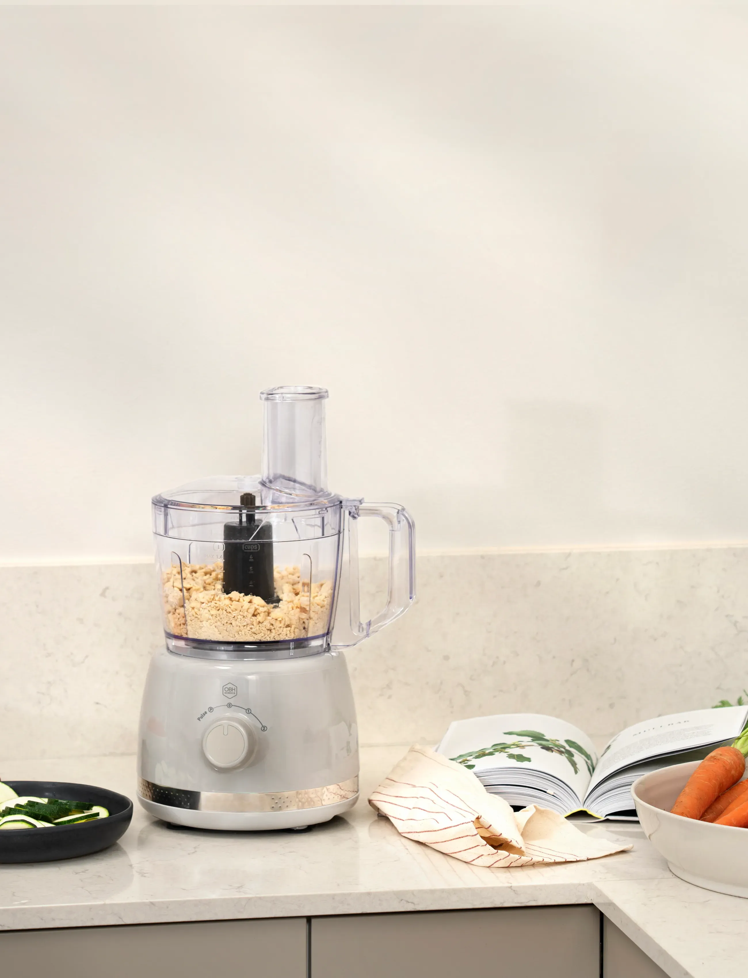 OBH Nordica Soleil Food Processor 2,4 L. Grey, 2.4 L, Grey, Køkkenmaskiner > Foodprocessorer, Unisex