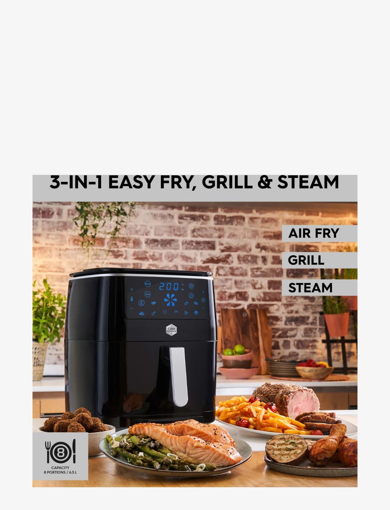OBH Nordica - Easy Fry & Grill 3in1 Steam+ 1900 W - black - 1
