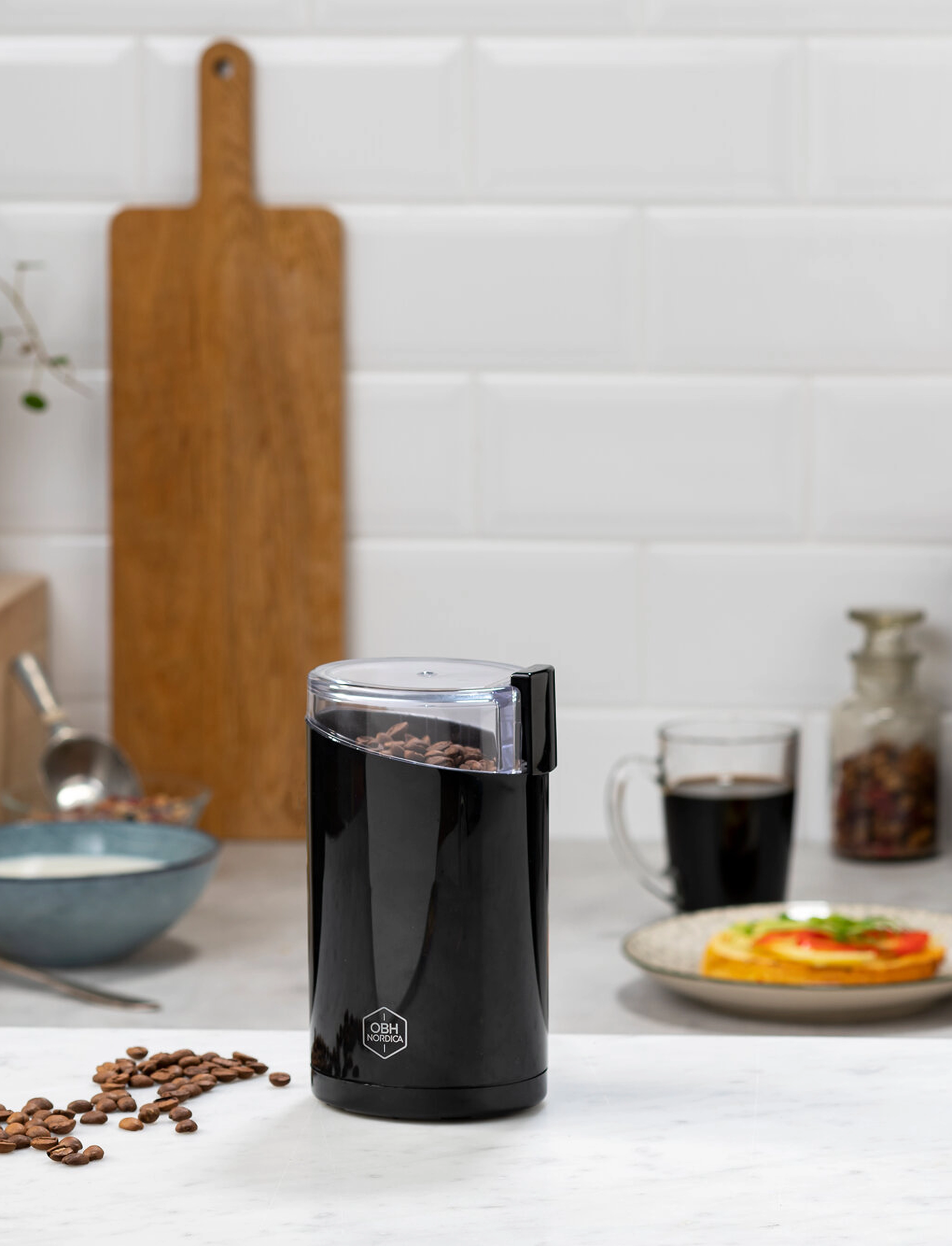 OBH Nordica Easy Grind Coffee Grinder 200 W Black, 200 W, Black, Kaffemaskiner > Kaffekværne, Unisex