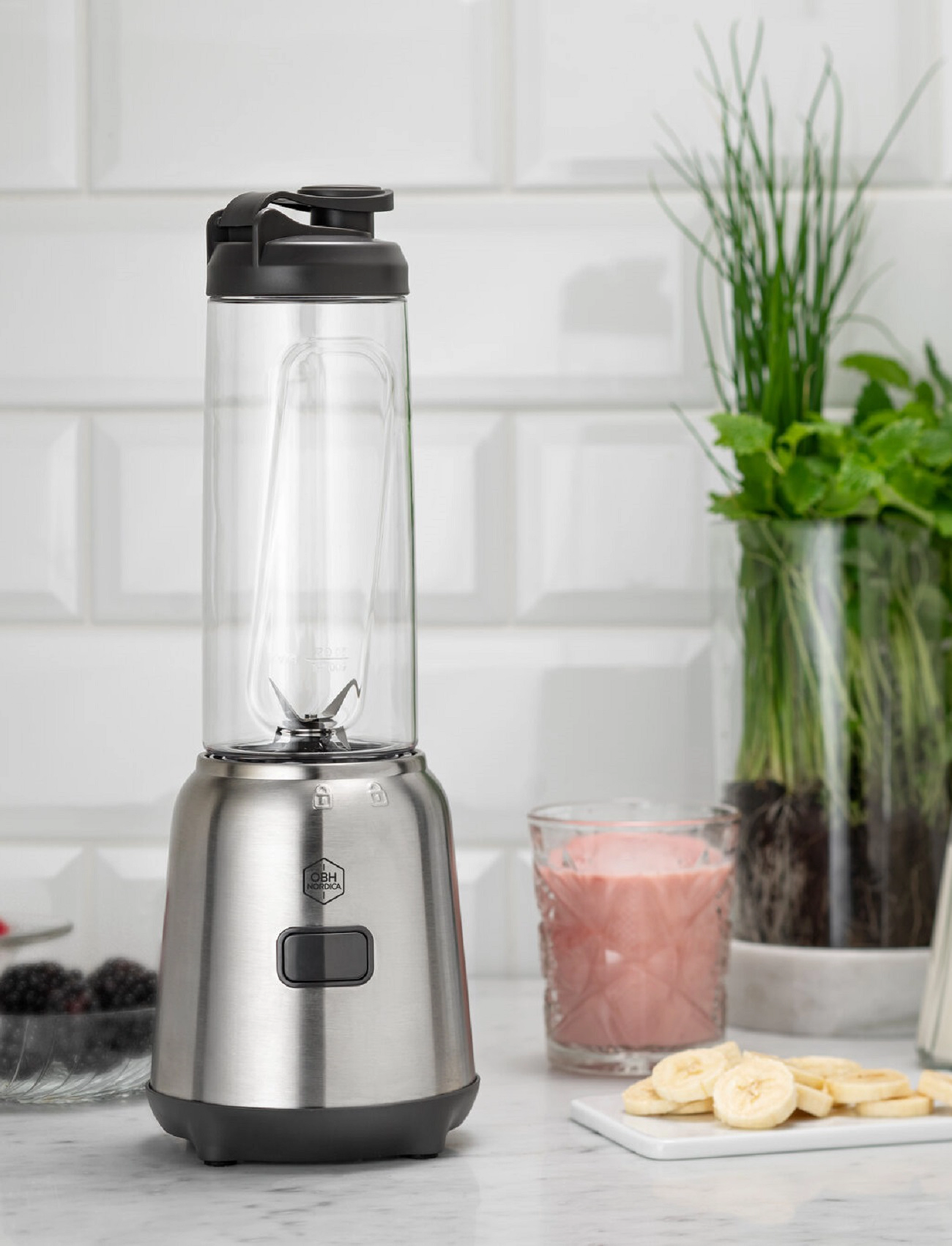 OBH Nordica Mix & Move Blender 2 X 0,6L. 300 W, 0.6 l, Kitchen Appliances, Silber - Mixers Blenders, Homeware