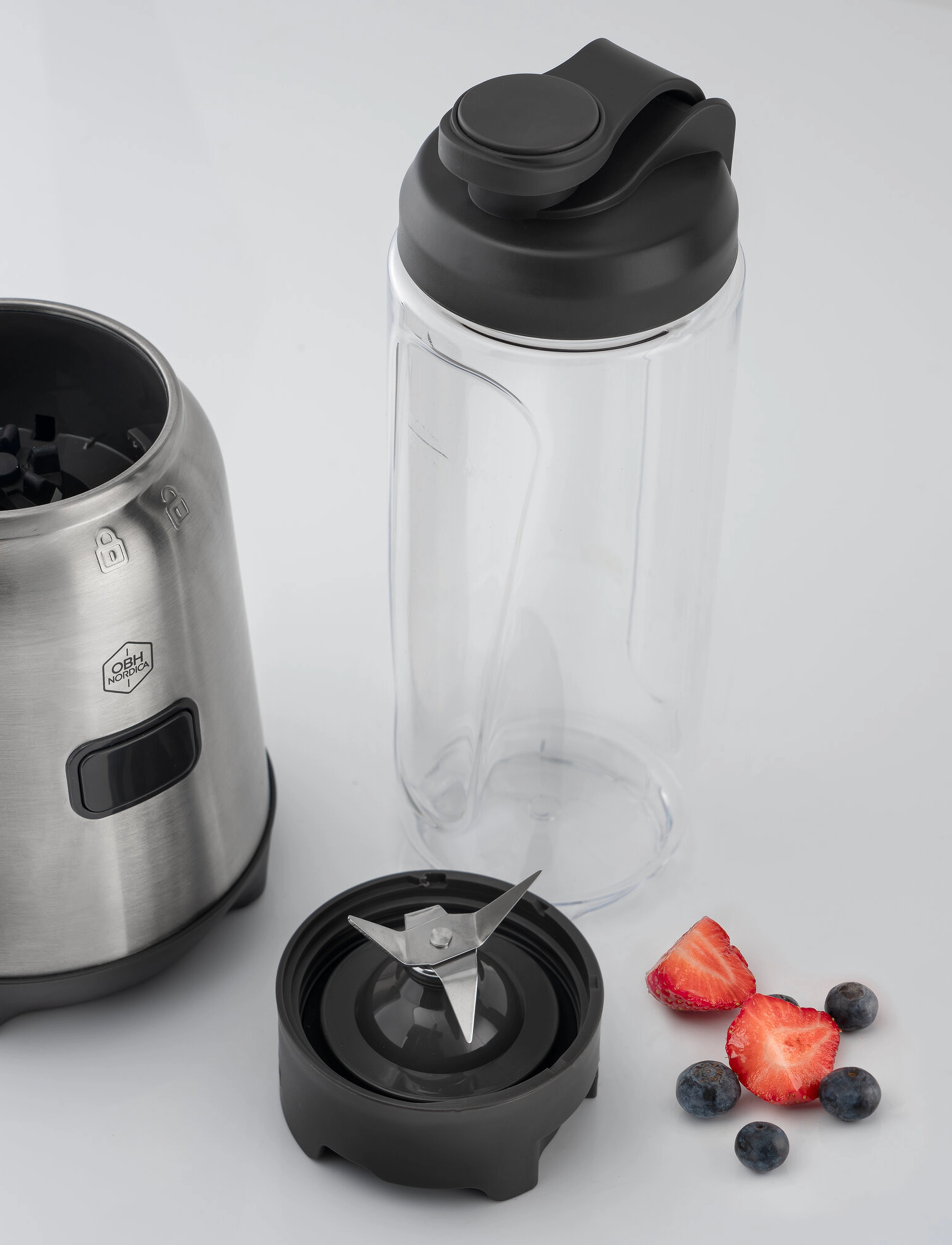 OBH Nordica Mix & Move Blender 2 x 0,6l. 300 W - Køkkenmaskiner - STAINLESS STEEL / silver
