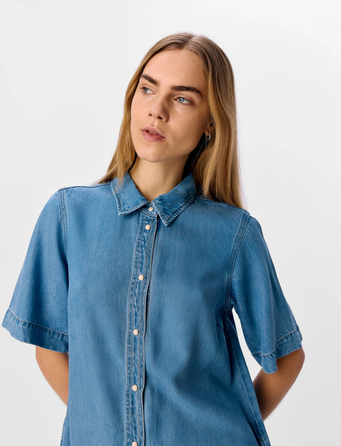 OBJECT Objframe 2/4 RE DENIM DRESS R klänningar dam – bild 8