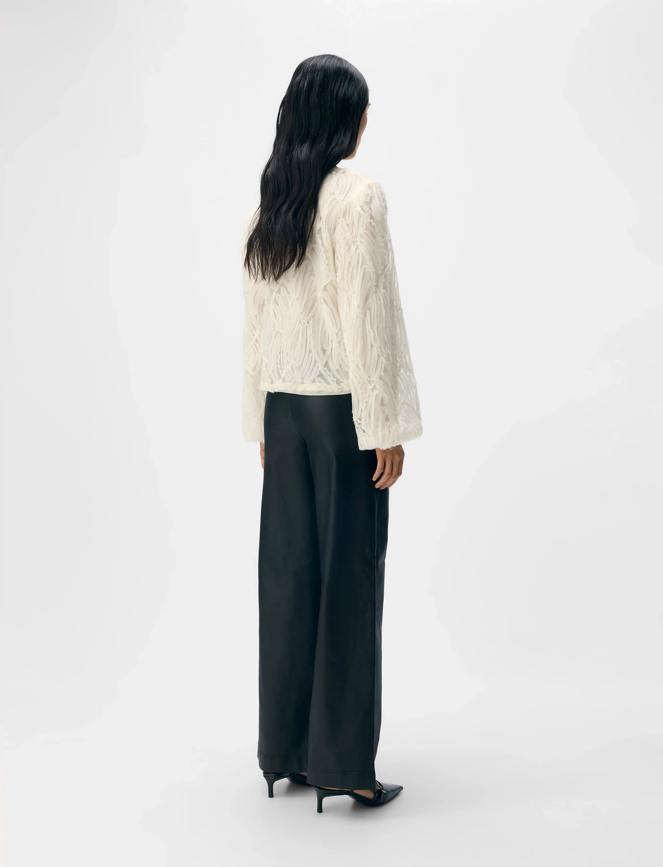 Object Collectors Item Objmelba Lisa Wide Coated Pant skinnbyxor dam – bild 6
