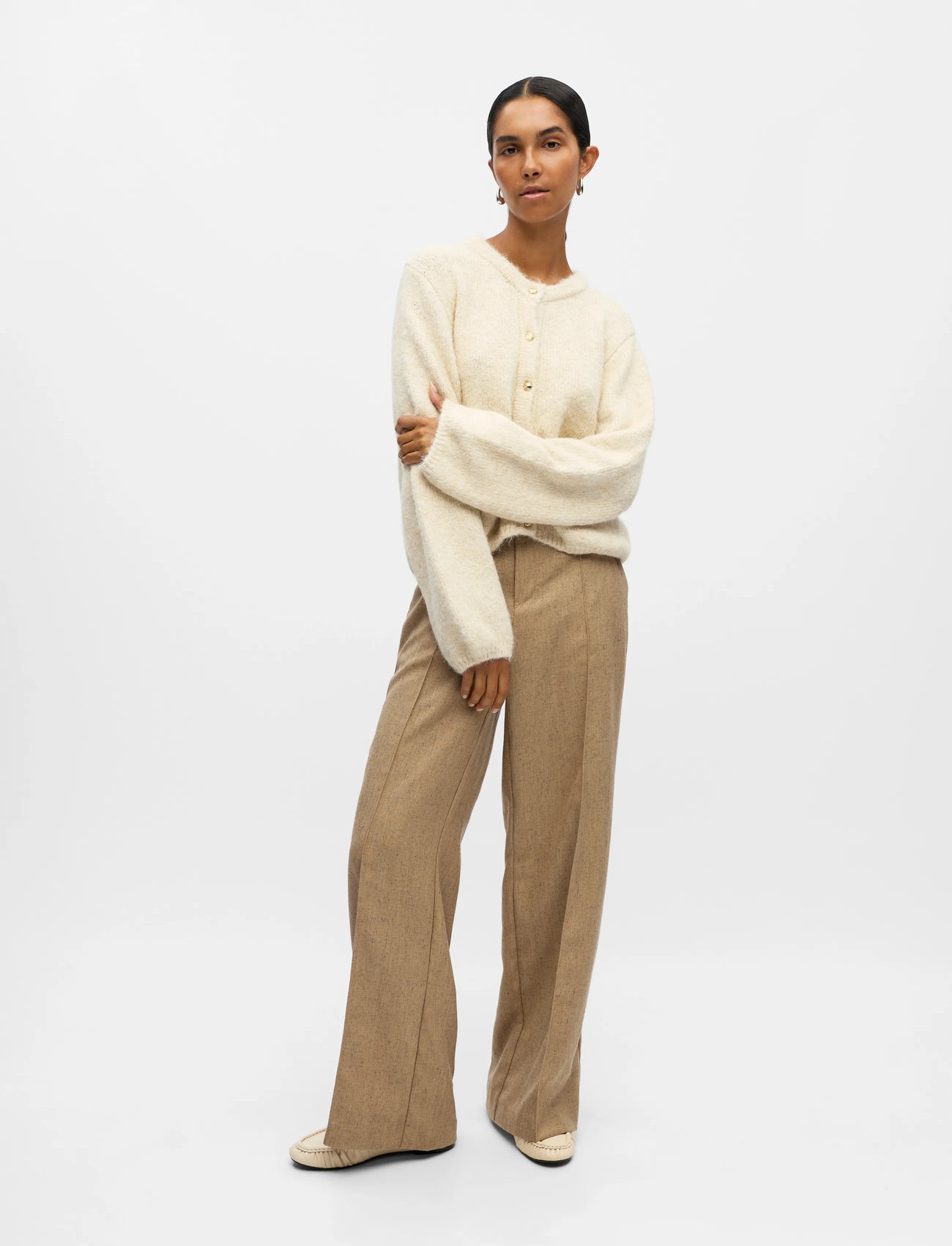 Object Objsaggia Re L/S Knit Cardigan Noos - Khaki green - XS 2