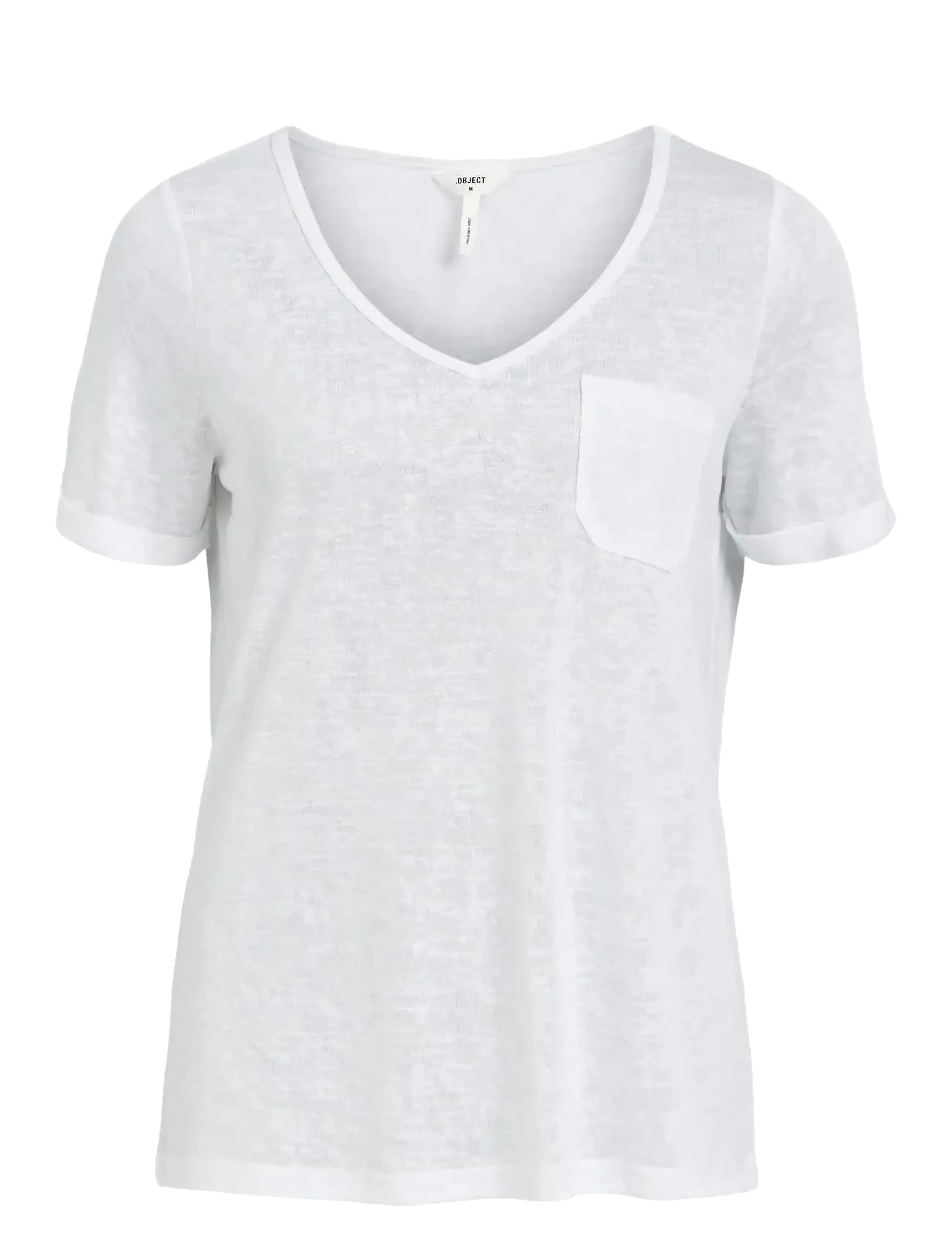 Object - OBJTESSI SLUB S/S V-NECK - white - 1