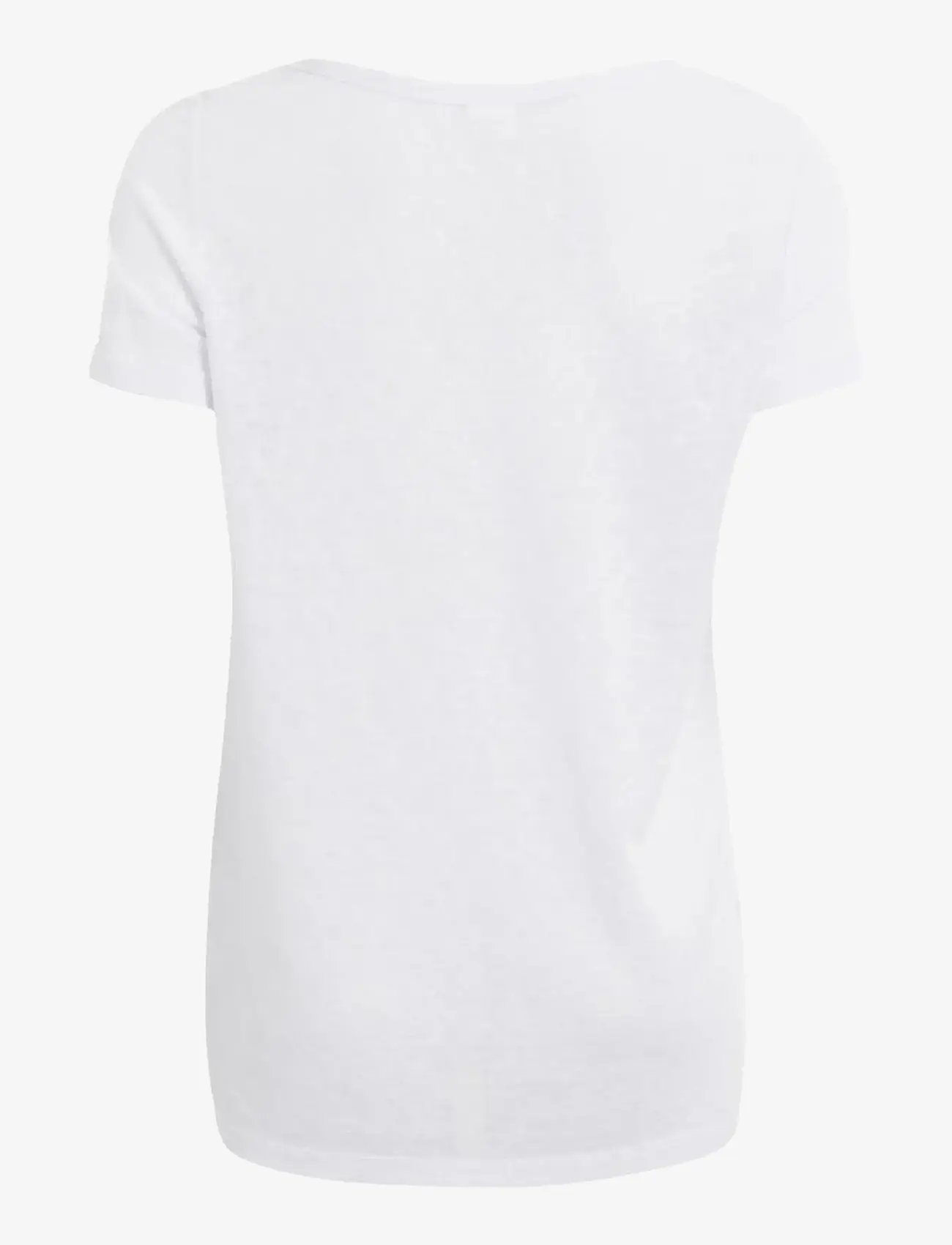 Object - OBJTESSI SLUB S/S V-NECK - t-shirts - white - 2