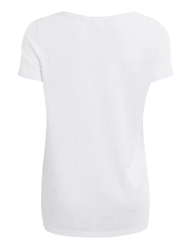 Object - OBJTESSI SLUB S/S V-NECK - t-shirts - white - 2