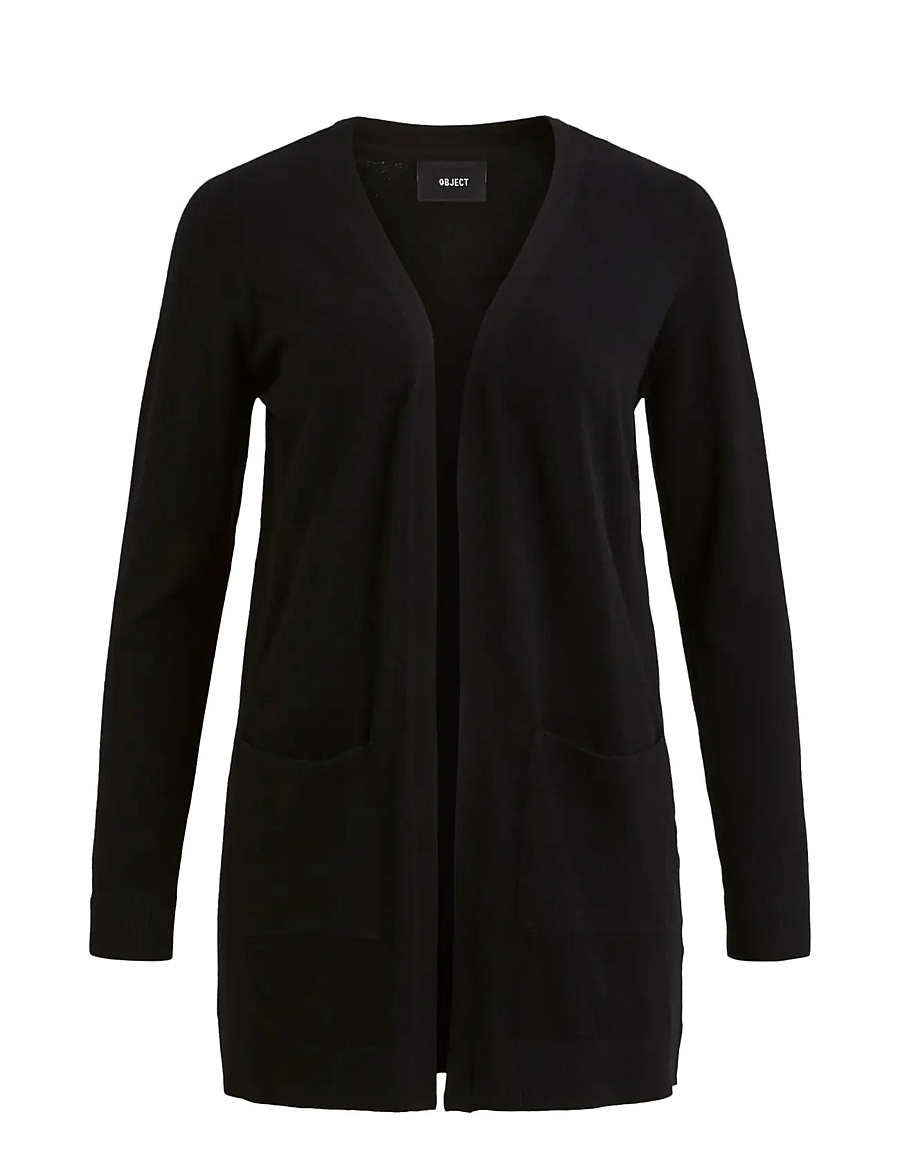 Object - OBJTHESS L/S CARDIGAN - kardiganid - black - 1
