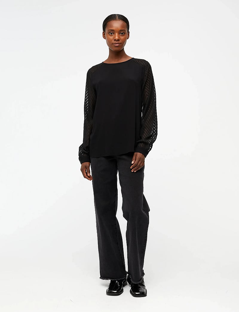 Object - OBJZOE L/S TOP - langärmlige tops - black - 0