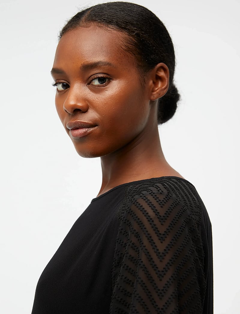 Object - OBJZOE L/S TOP - langärmlige tops - black - 4