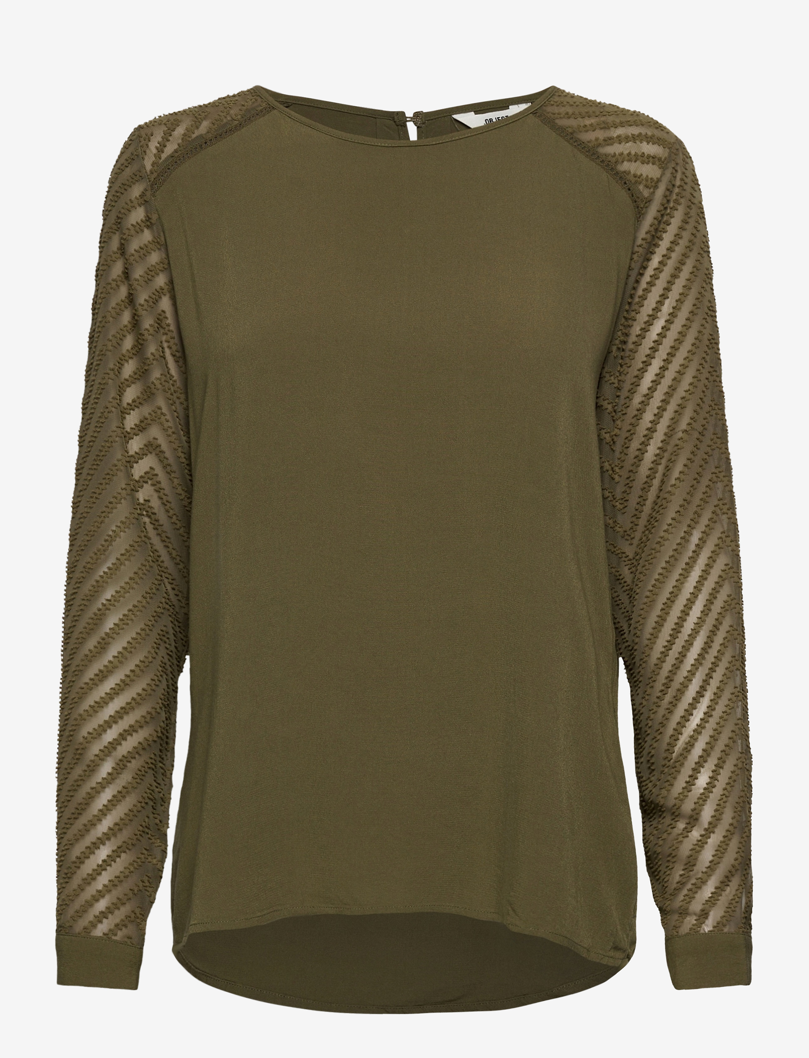 OBJZOE L/S TOP - BURNT OLIVE