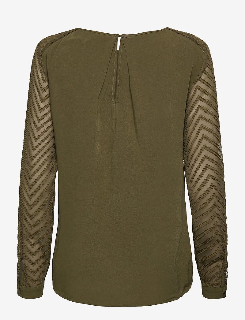 Object - OBJZOE L/S TOP - langærmede toppe - burnt olive - 1