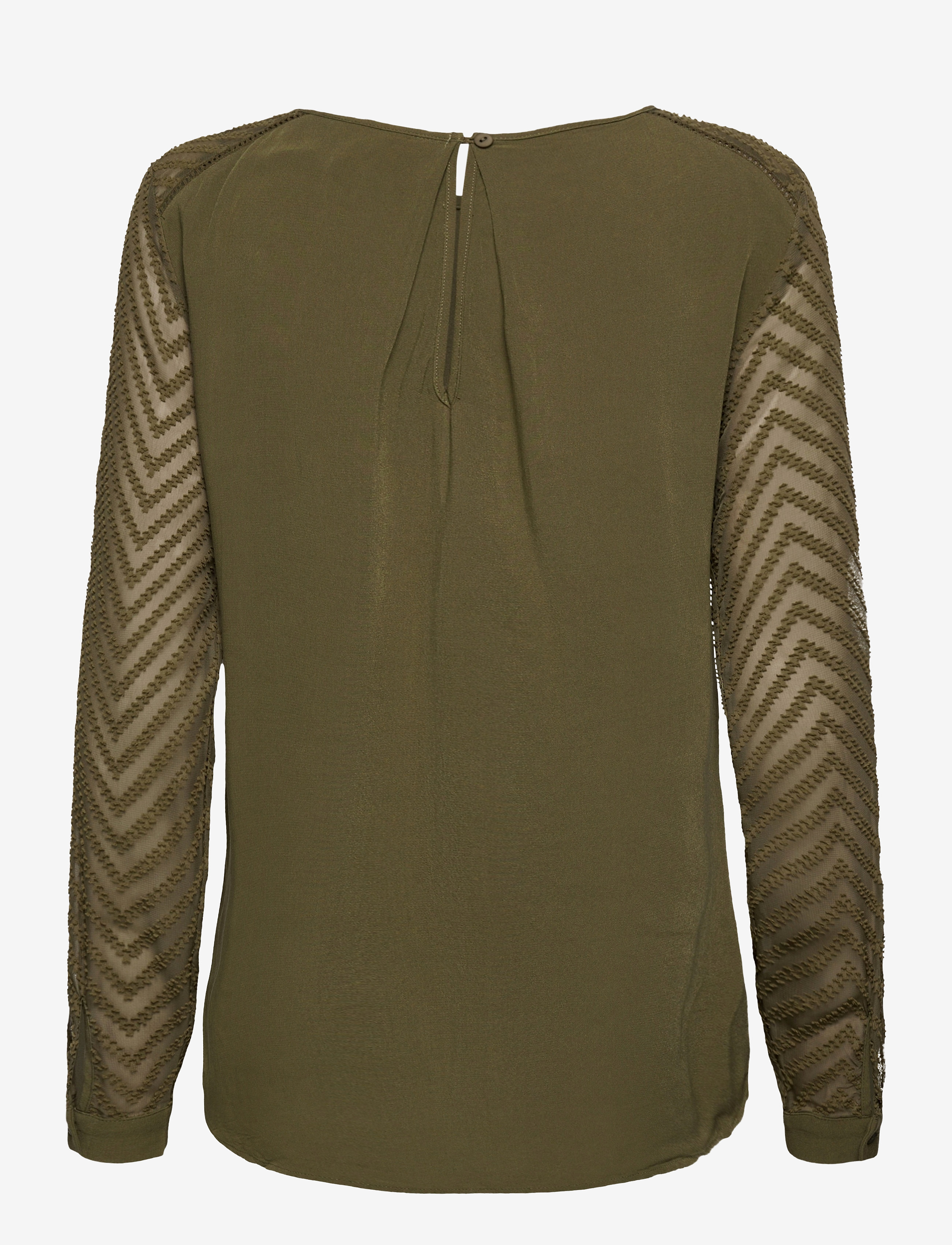 Object - OBJZOE L/S TOP - langærmede toppe - burnt olive - 2