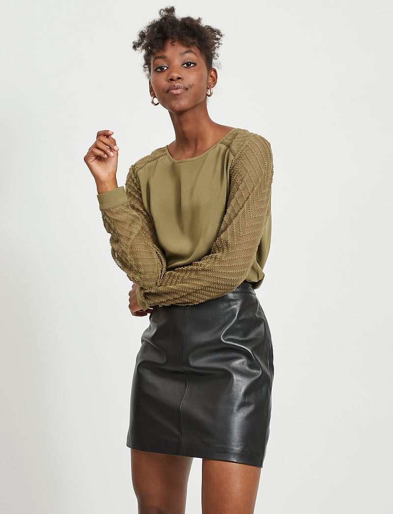 Object - OBJZOE L/S TOP - langærmede toppe - burnt olive - 4