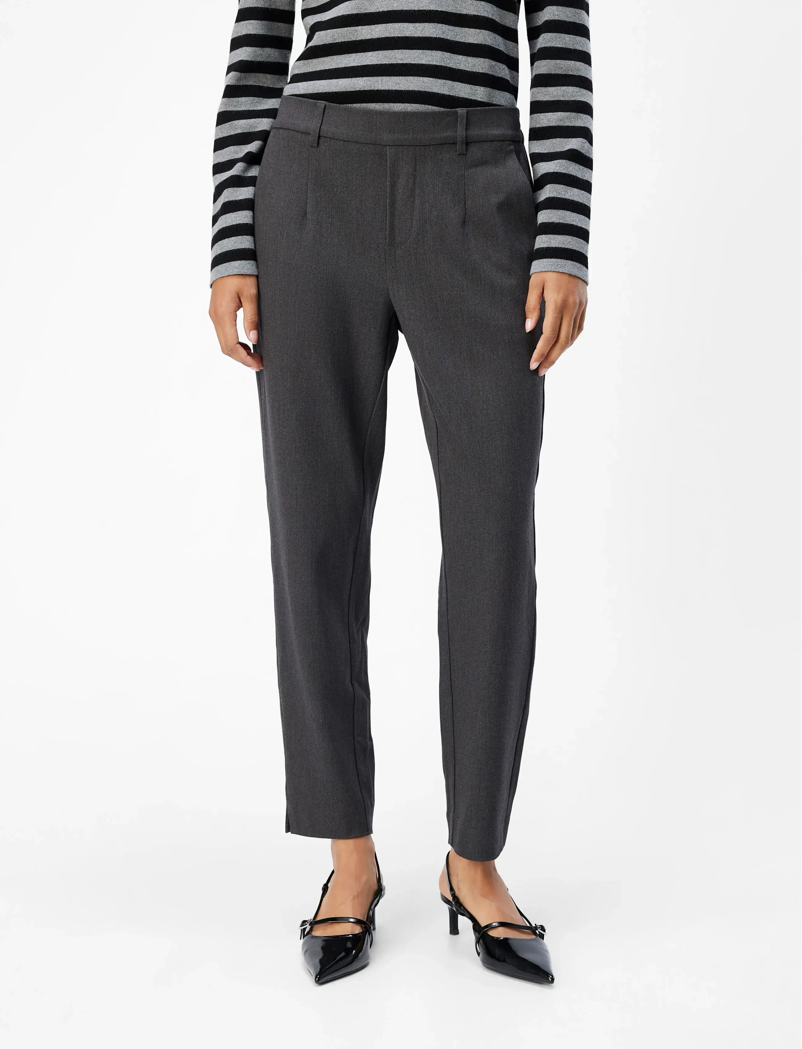 Object OBJLISA SLIM PANT NOOS - Object - MEDIUM GREY MELANGE / grey