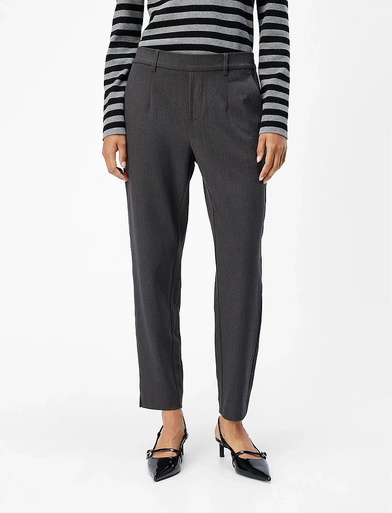 Object - OBJLISA SLIM PANT NOOS - kitsalõikelised püksid - medium grey melange - 0