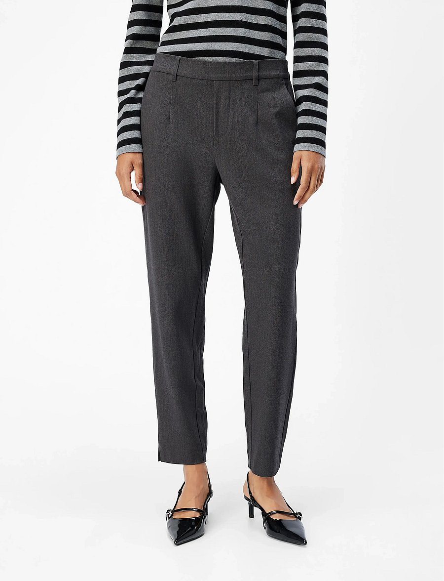 Object - OBJLISA SLIM PANT NOOS - kitsalõikelised püksid - medium grey melange - 0