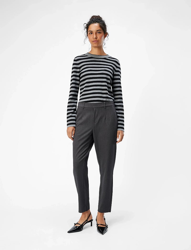 Object - OBJLISA SLIM PANT NOOS - kitsalõikelised püksid - medium grey melange - 5