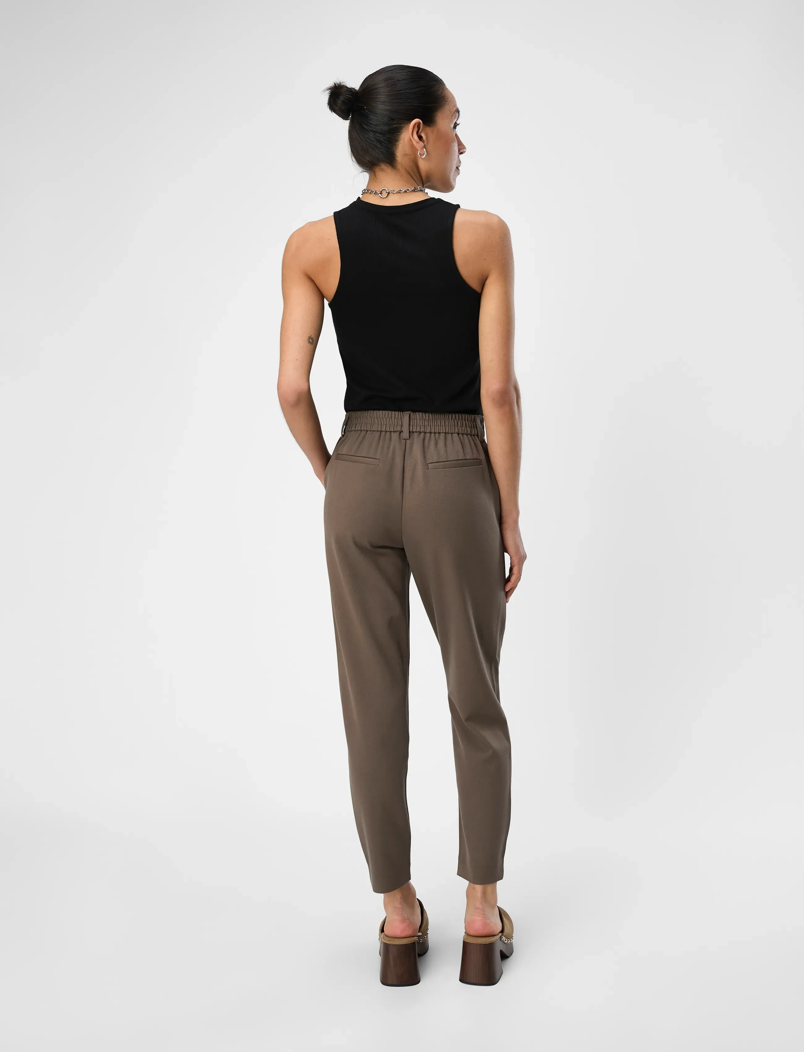 Object - OBJLISA SLIM PANT NOOS - slim fit-byxor - morel - 3