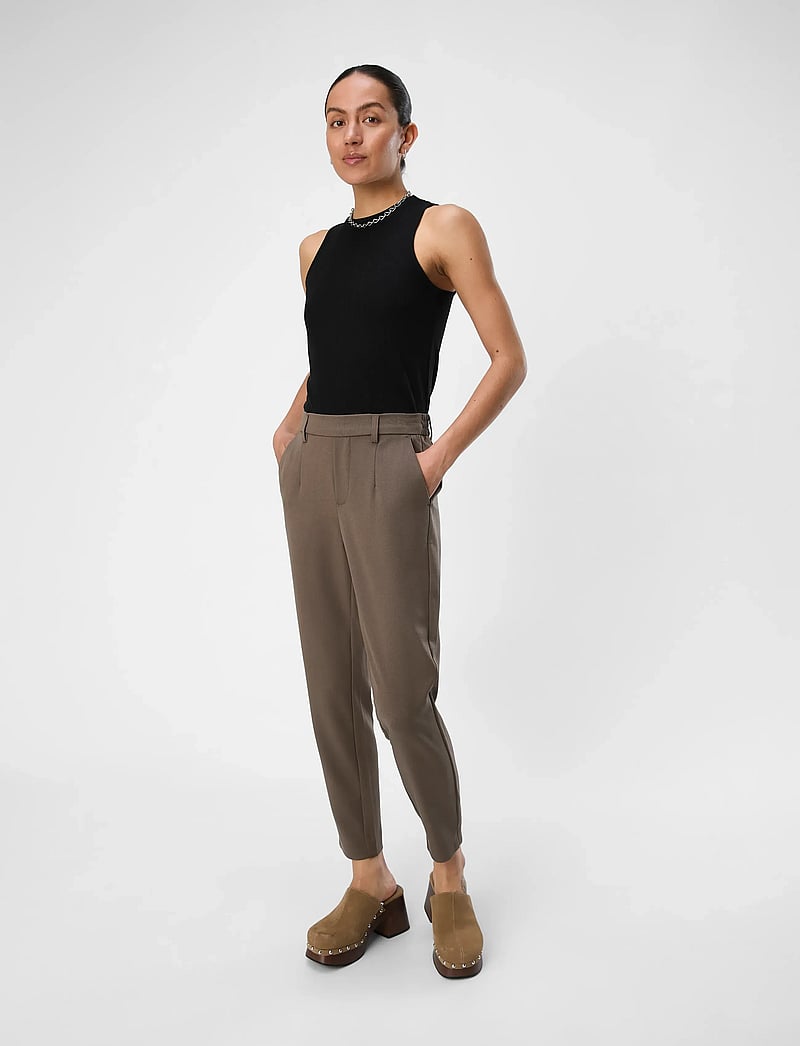 Object - OBJLISA SLIM PANT NOOS - slim fit hosen - morel - 5