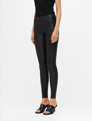 Object - OBJBELLE MW COATED LEGGINGS NOOS - leather trousers - black - 0