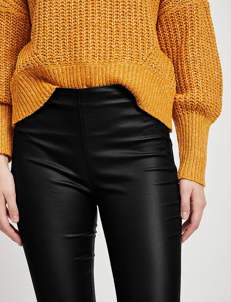 Object - OBJBELLE MW COATED LEGGINGS NOOS - nahkahousut - black - 5