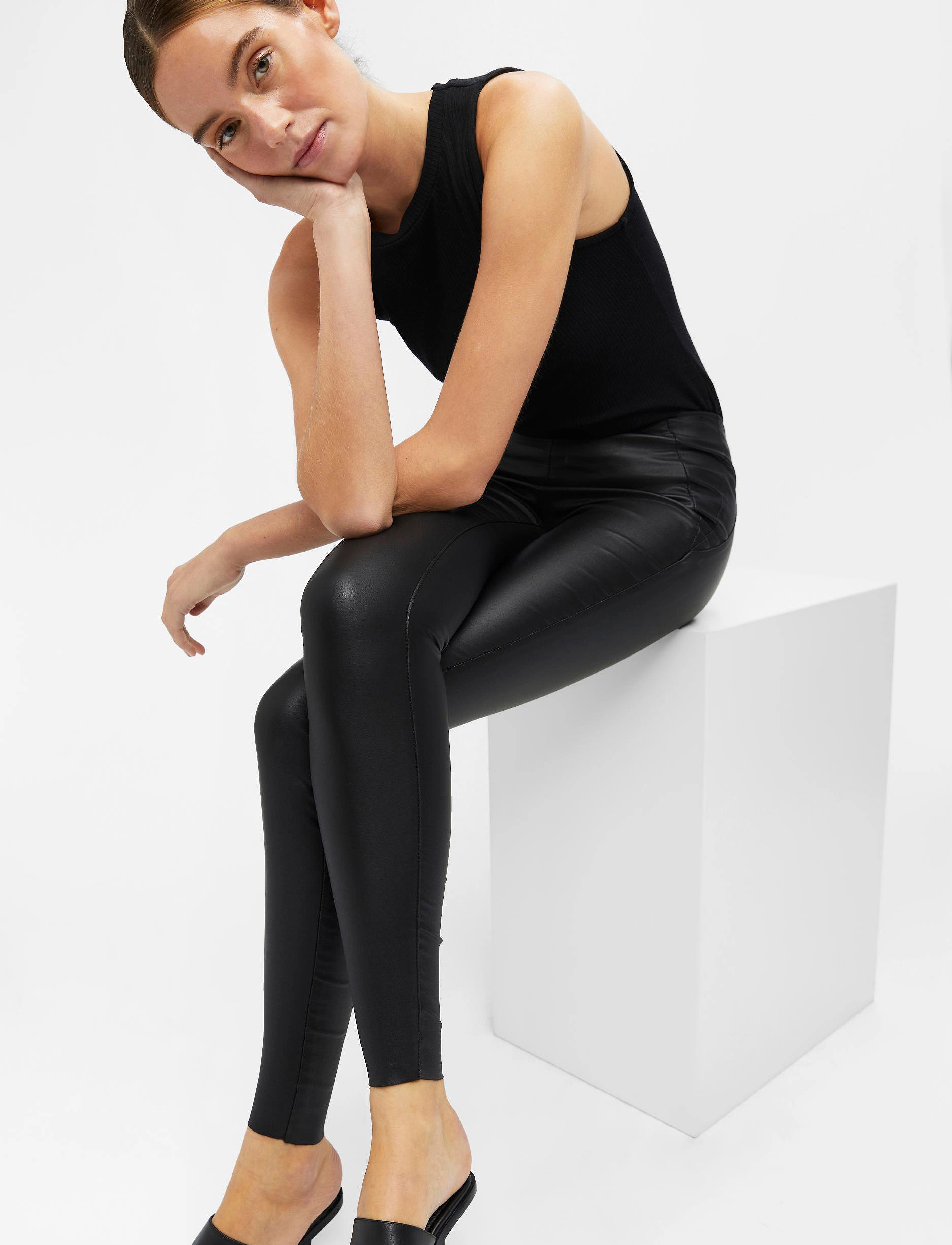 OBJECT Objbelle Mw Coated Leggings Noos dam – bild 6