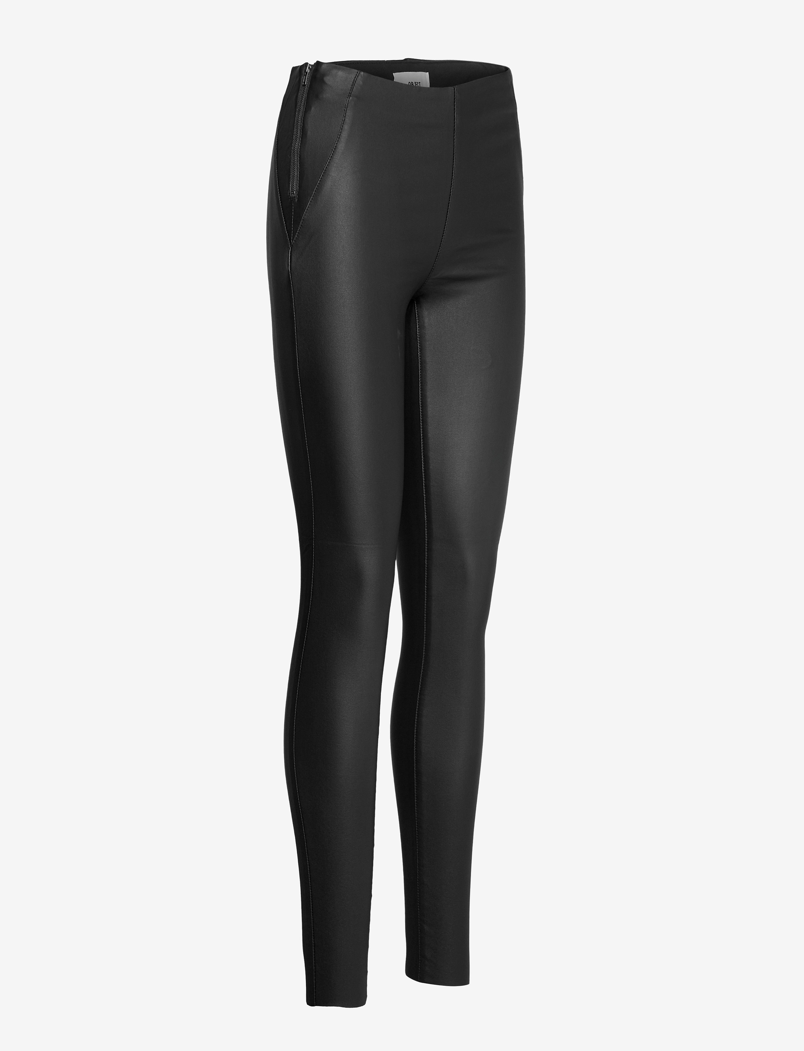 Object - OBJBELLE MW COATED LEGGINGS NOOS - skinnbyxor - black - 3