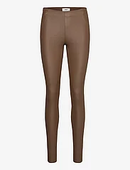 Object - OBJBELLE MW COATED LEGGINGS NOOS - party wear at outlet prices - dark earth - 0