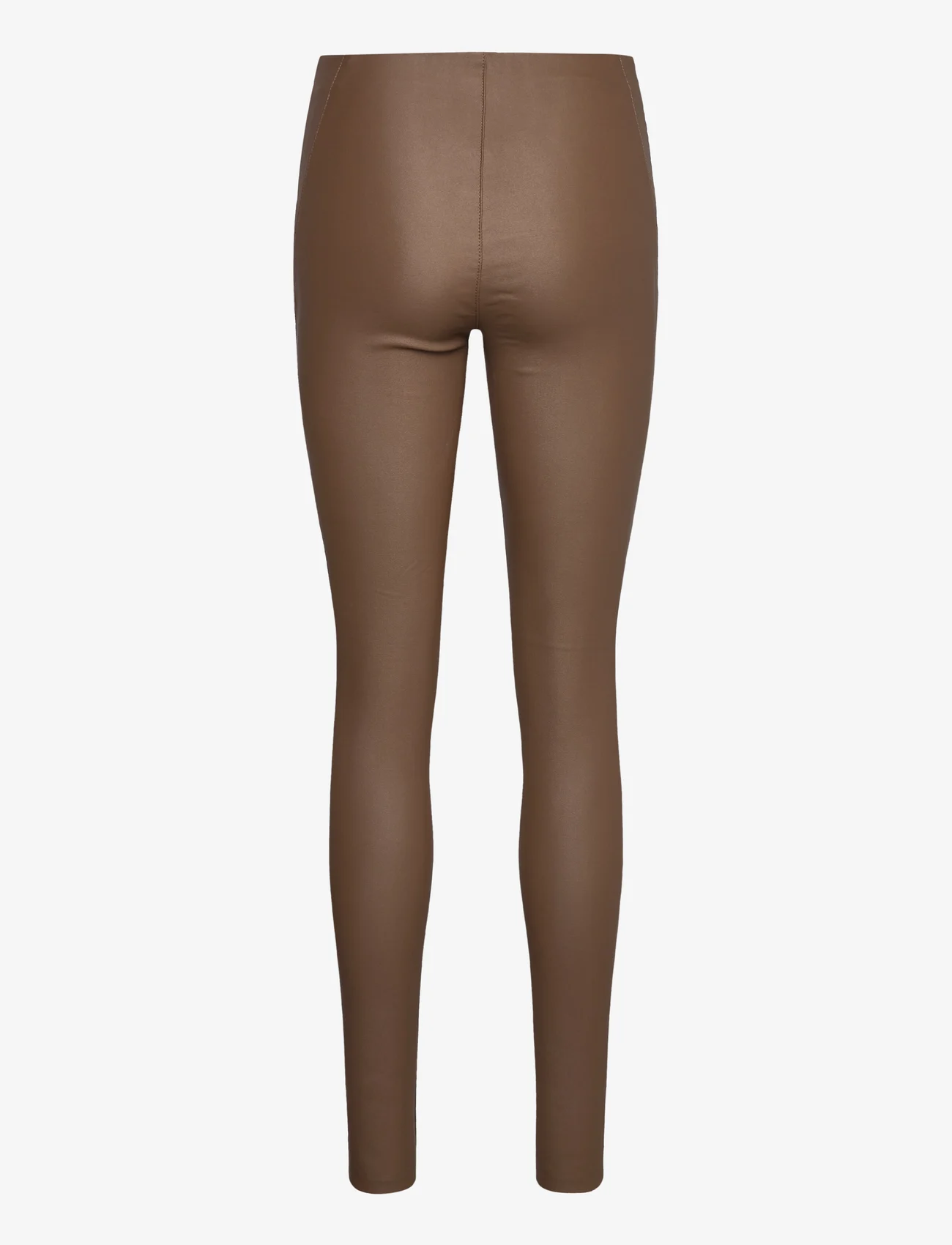 Object - OBJBELLE MW COATED LEGGINGS NOOS - party wear at outlet prices - dark earth - 1