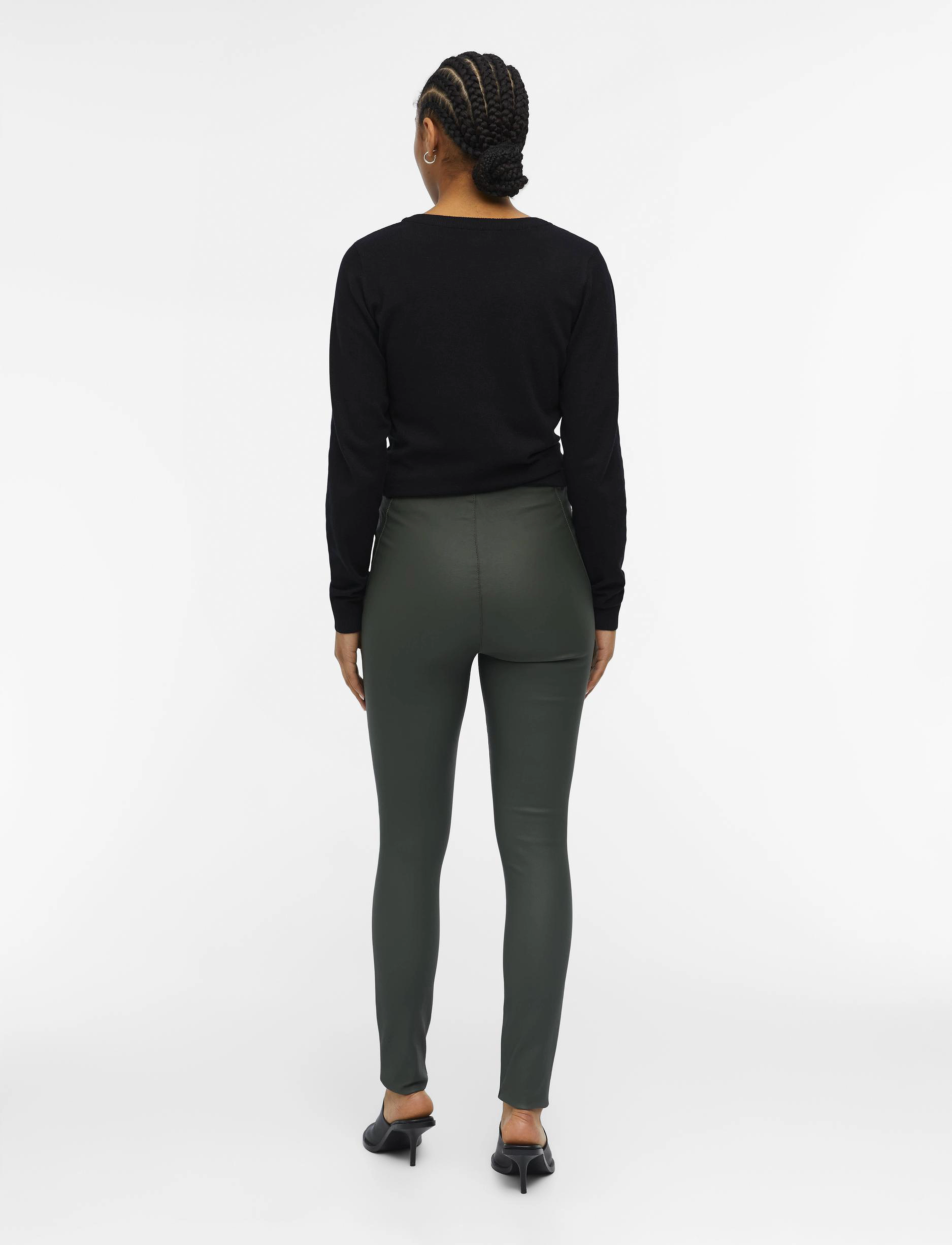 Object - OBJBELLE MW COATED LEGGINGS NOOS - skinnbyxor - duffel bag - 3