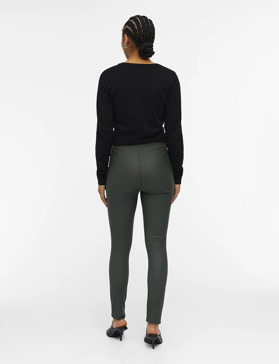 Object - OBJBELLE MW COATED LEGGINGS NOOS - lederhosen - duffel bag - 3