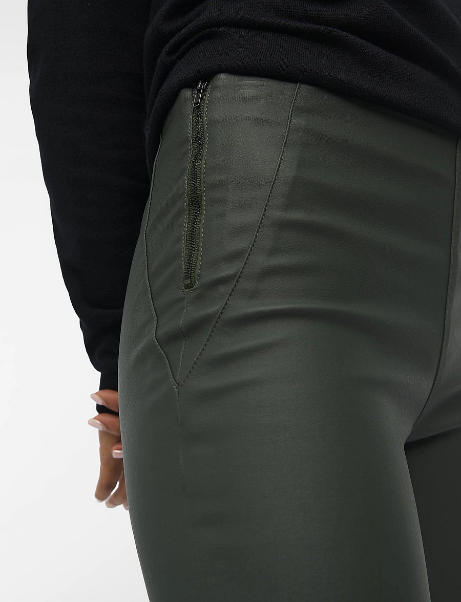 Object - OBJBELLE MW COATED LEGGINGS NOOS - lederhosen - duffel bag - 4