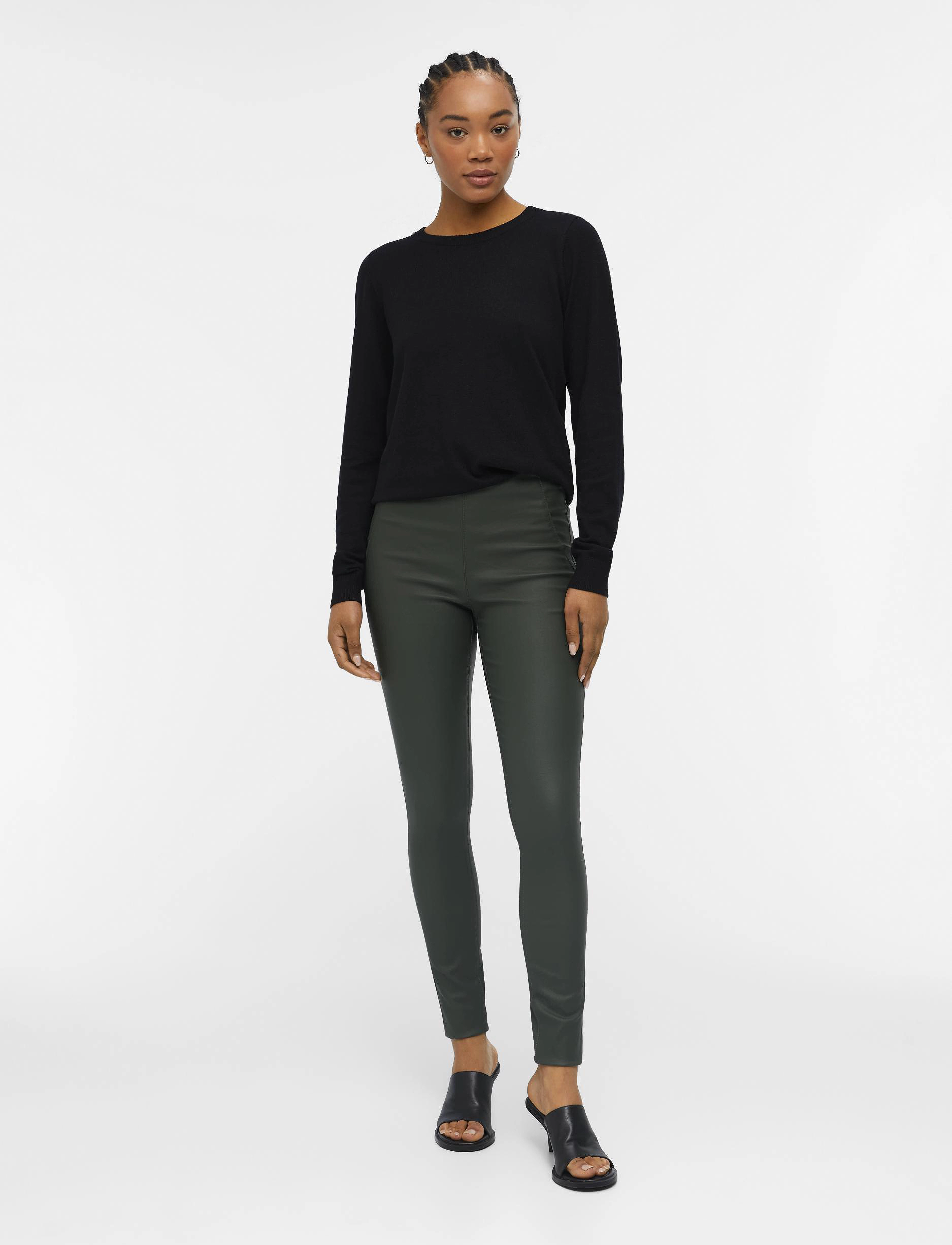 Object - OBJBELLE MW COATED LEGGINGS NOOS - skinnbyxor - duffel bag - 5