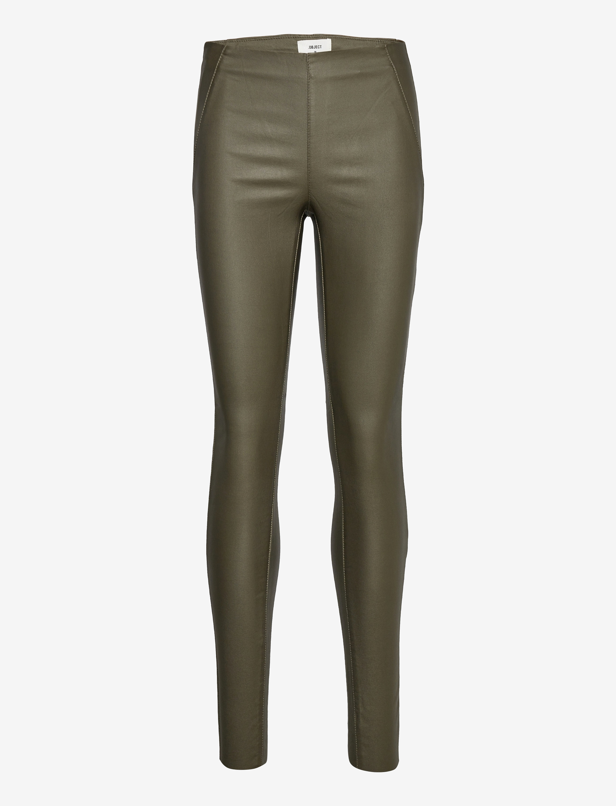 Object OBJBELLE MW COATED LEGGINGS - Kleidung - FOREST NIGHT / khaki/green