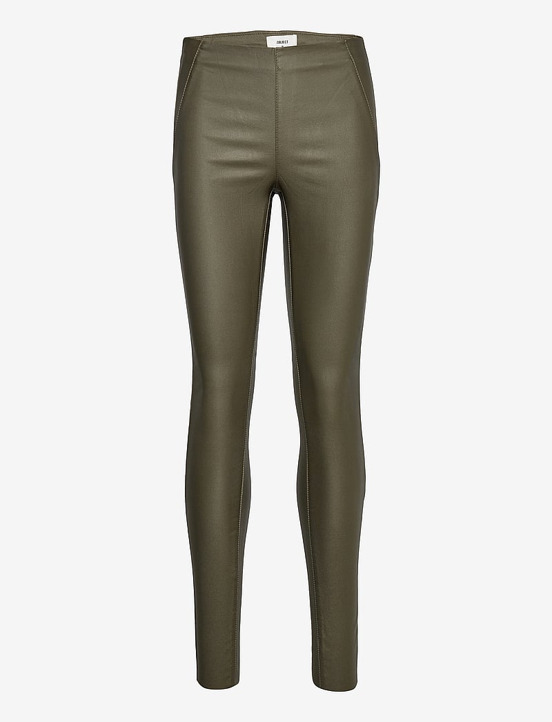 Object - OBJBELLE MW COATED LEGGINGS NOOS - lederhosen - forest night - 1