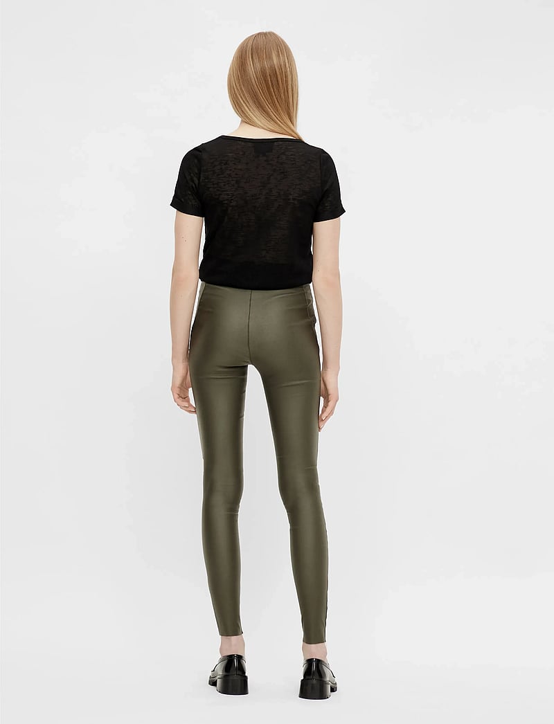 Object - OBJBELLE MW COATED LEGGINGS NOOS - lederhosen - forest night - 3