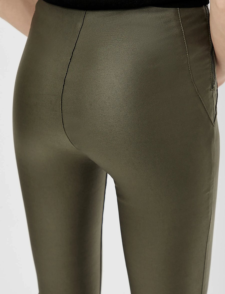 Object - OBJBELLE MW COATED LEGGINGS NOOS - lederhosen - forest night - 4
